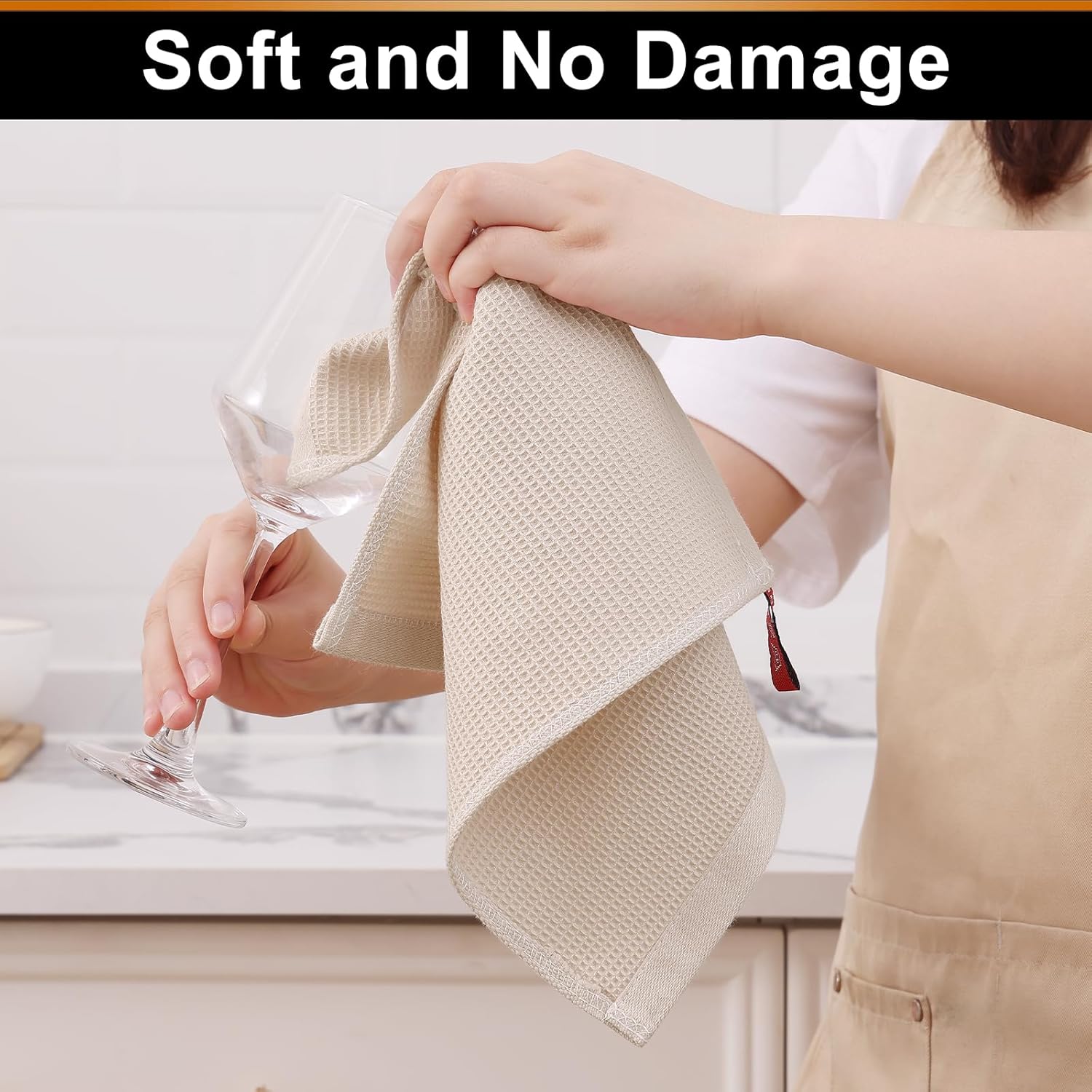 Homaxy 100% Cotton Waffle Weave Dish Cloths - 8 Pack Soft and Absorbent Dish Towels - 12 x 12