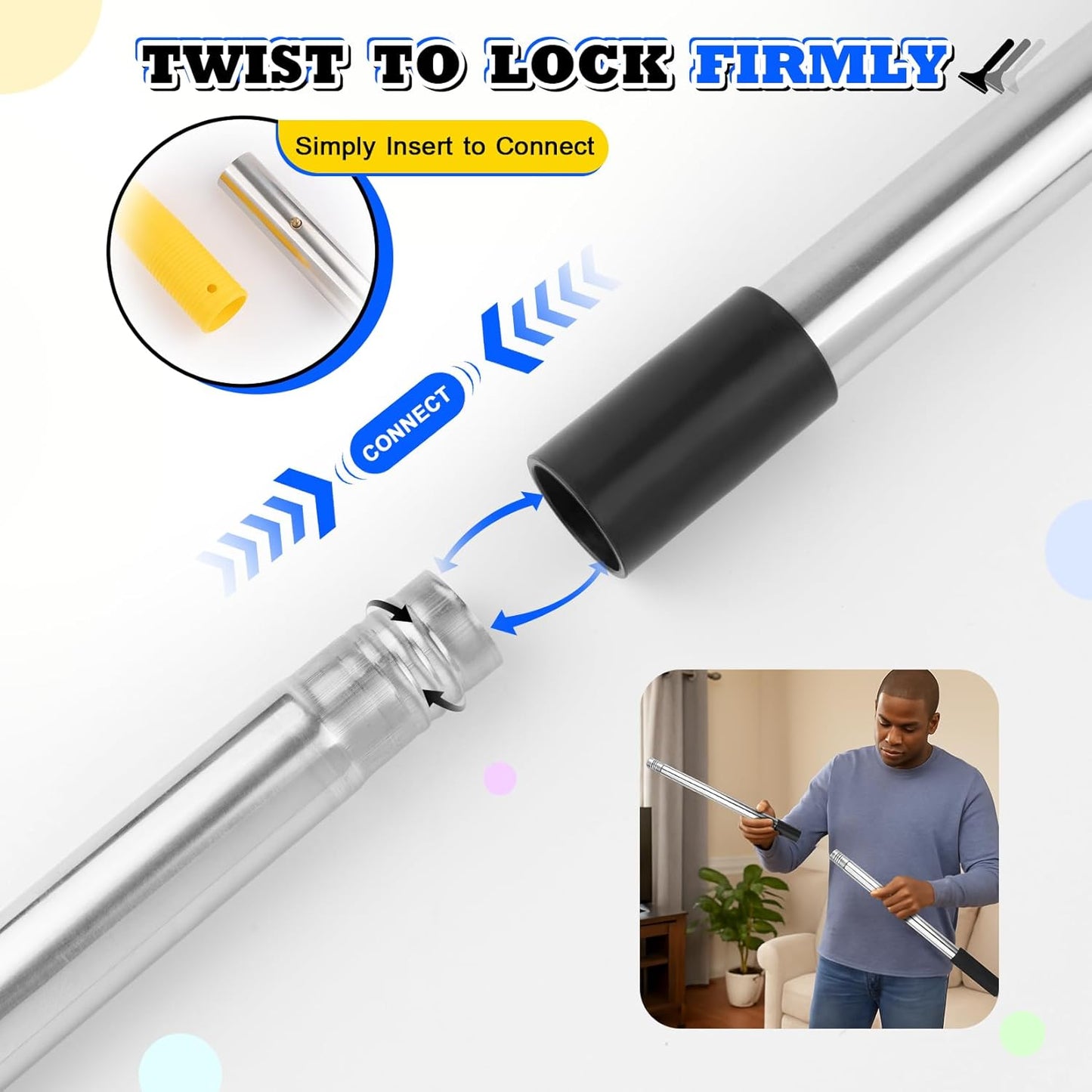 DIYSELF Scraper Tool 5.4ft (65in) Adjustable Floor Scraper Long Handle Heavy Duty Paint Scraper 4