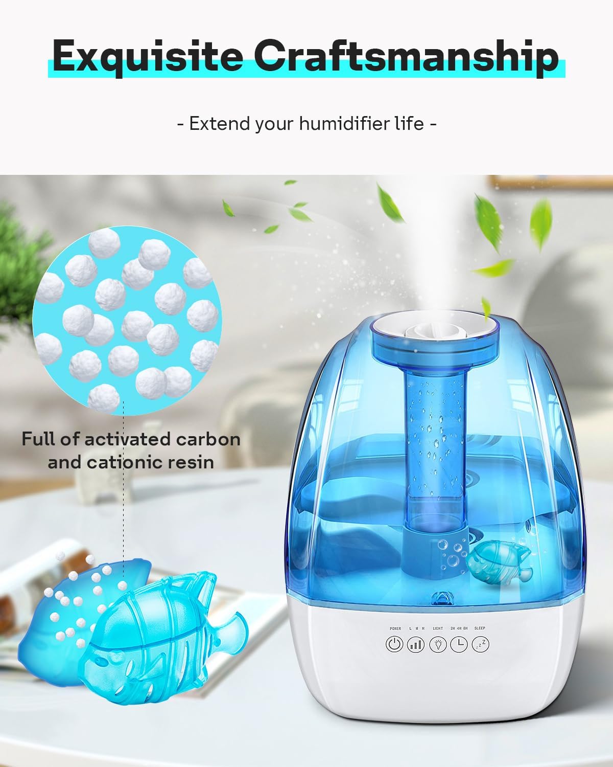 Leemone Humidifier Cleaning Fish for Humidifiers & Fish Tanks, 6 Pack Humidifier Cleaner, Purifies
