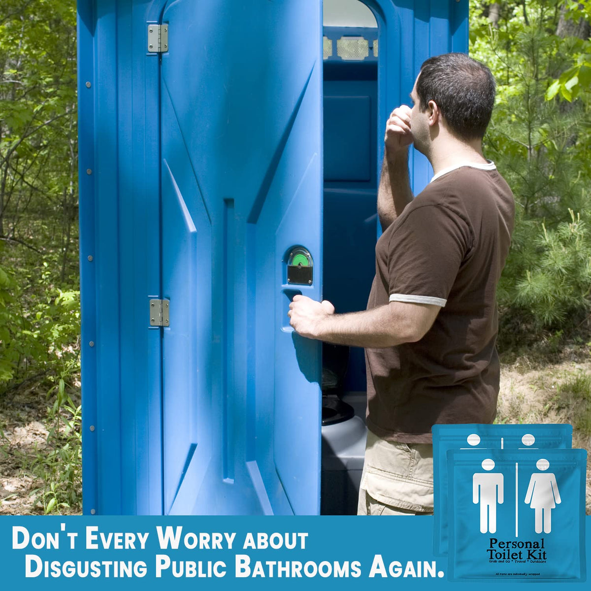 Personal Toilet Kit To Go – 10 Pack | Disposable Public Restroom Kit | Individually Wrapped for