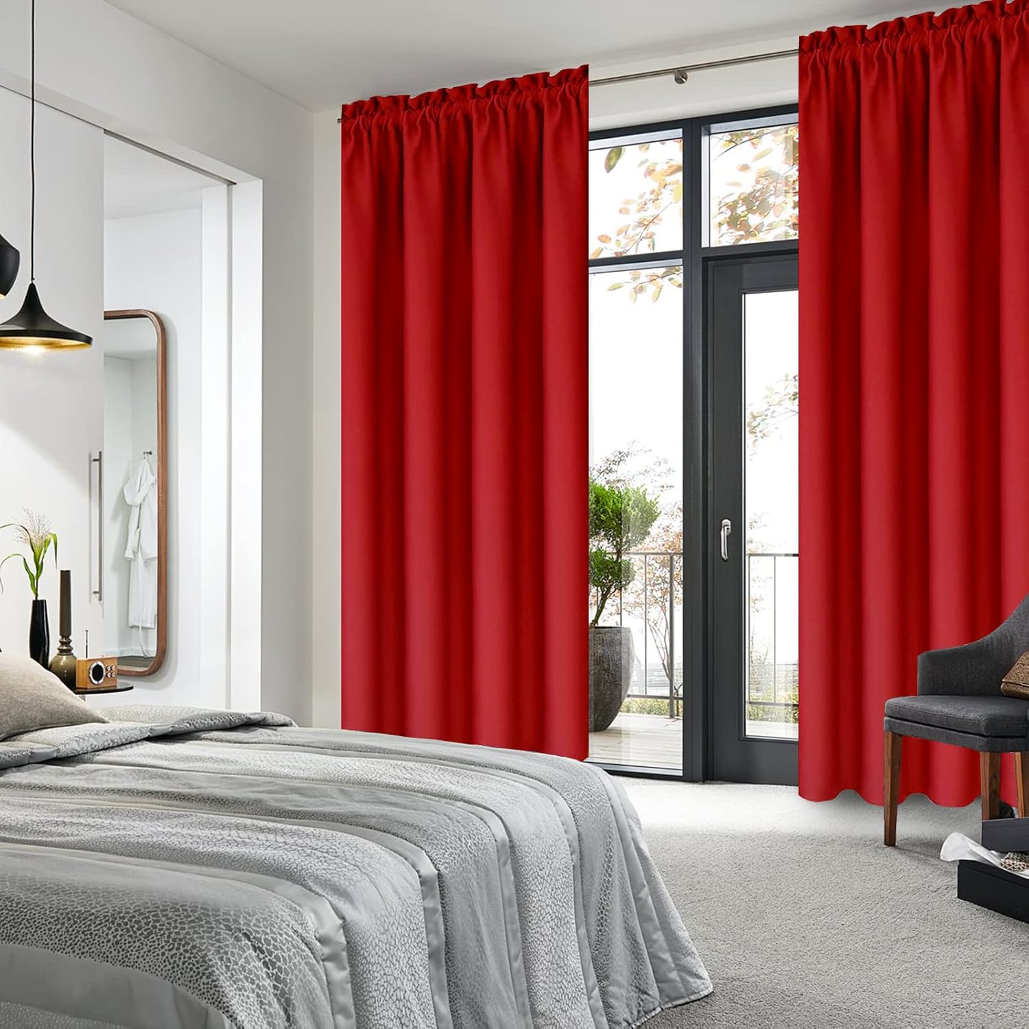 DWCN Christmas Blackout Curtains for Bedroom – Thermal Insulated Energy Saving Drapes for Living