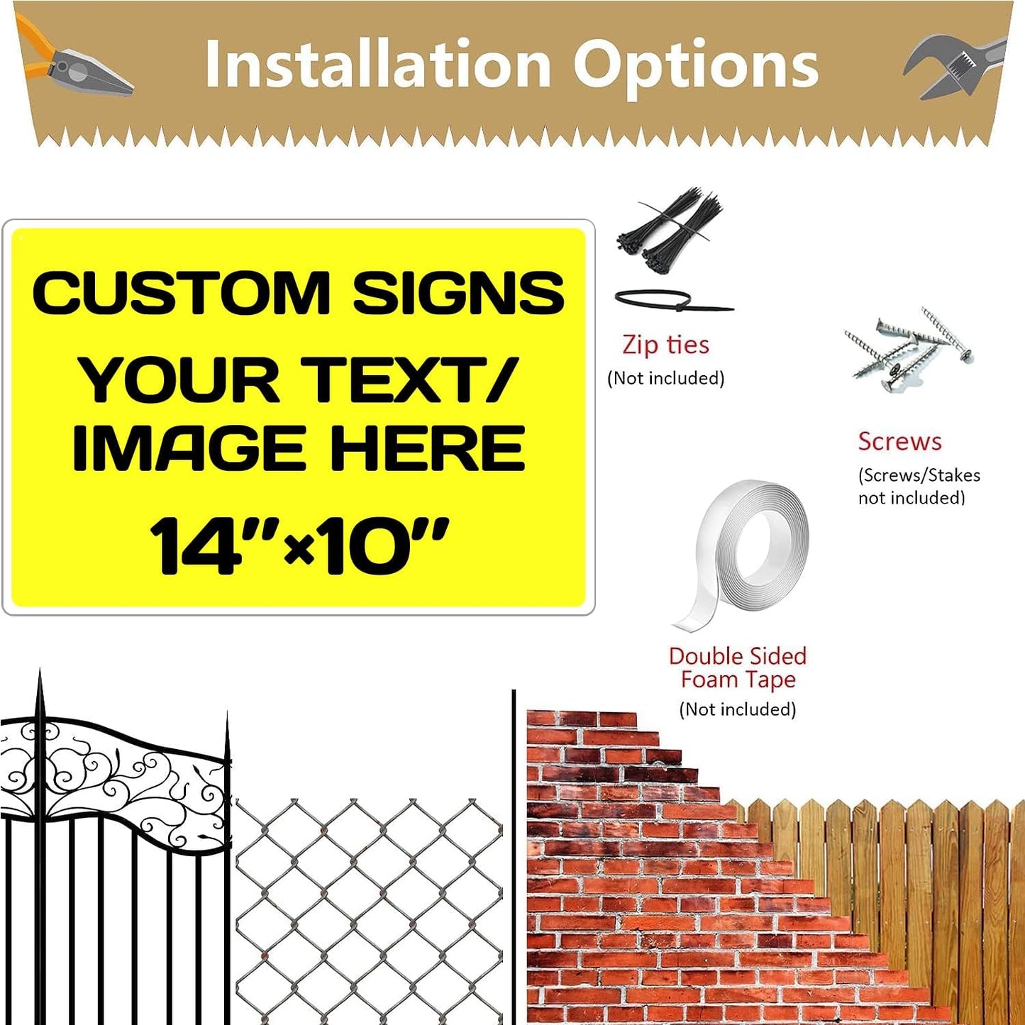 Repaly Personalized signs,Aluminum Weatherproof Metal Sign Multiple Sizes Custom Personalized Text