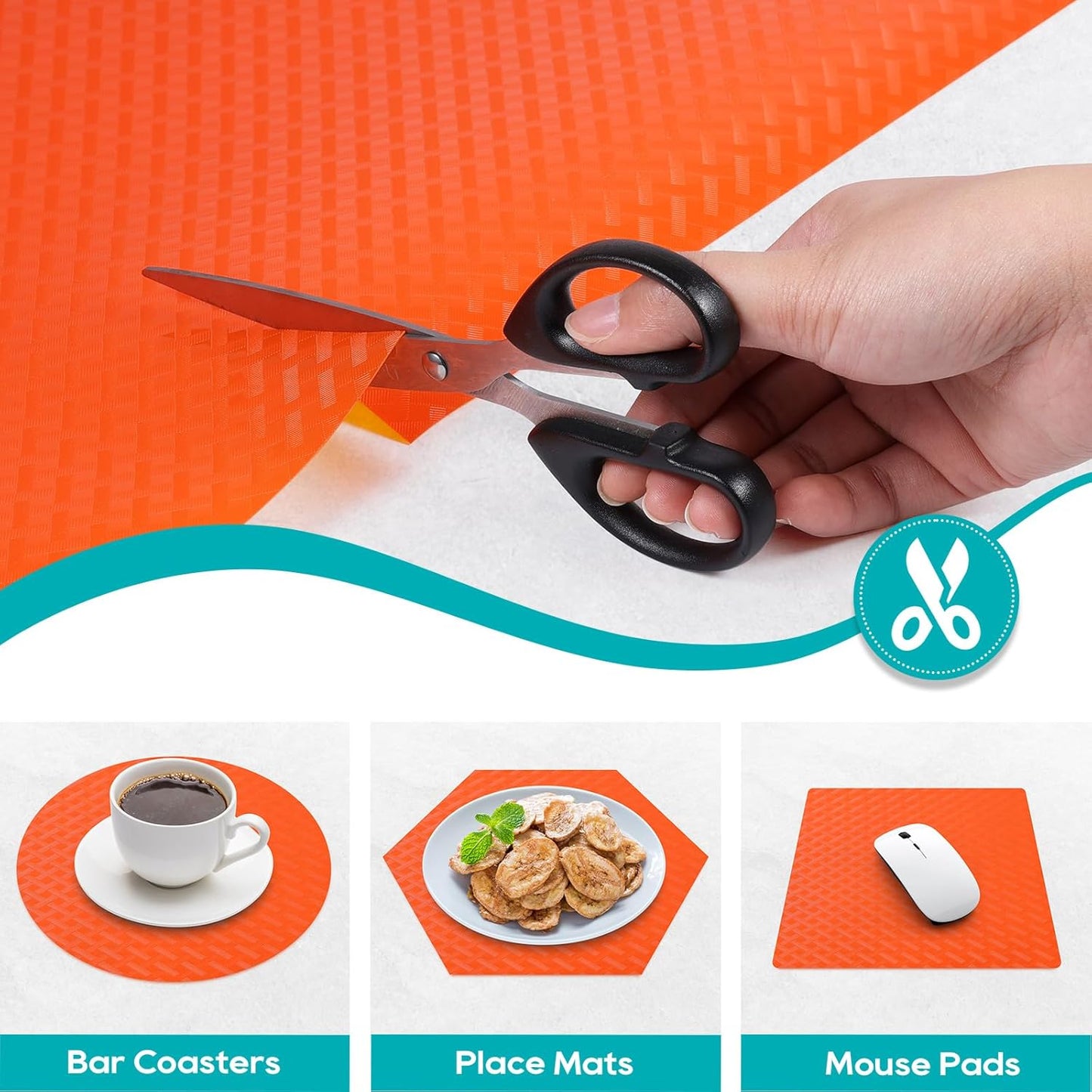 Red Fridge Liners Shelf Liner for Kitchen Cabinets Refrigerator Liners Waterproof & Oil-Proof