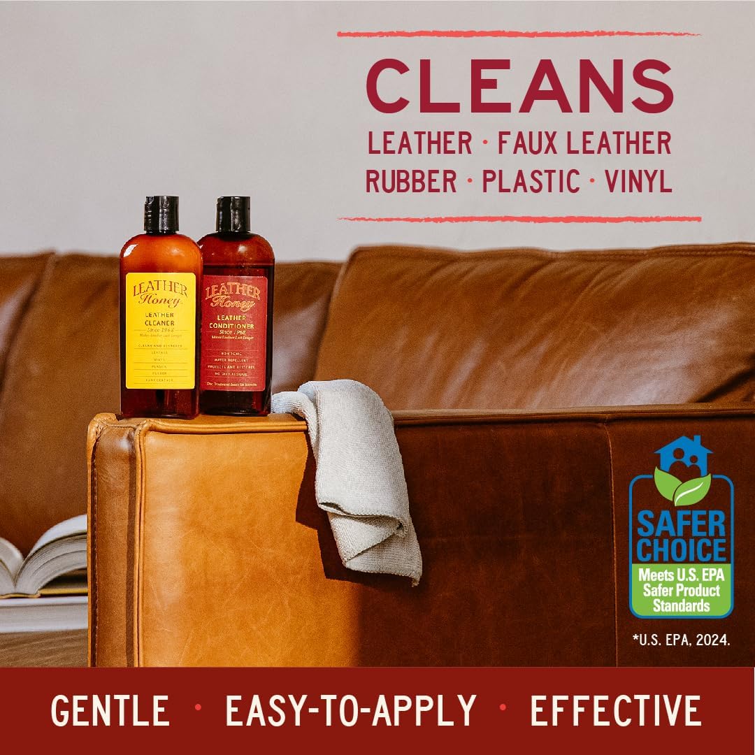 Leather Honey Leather Cleaner: Non-Toxic Leather Care Made in the USA Since 1968. Deep Cleans
