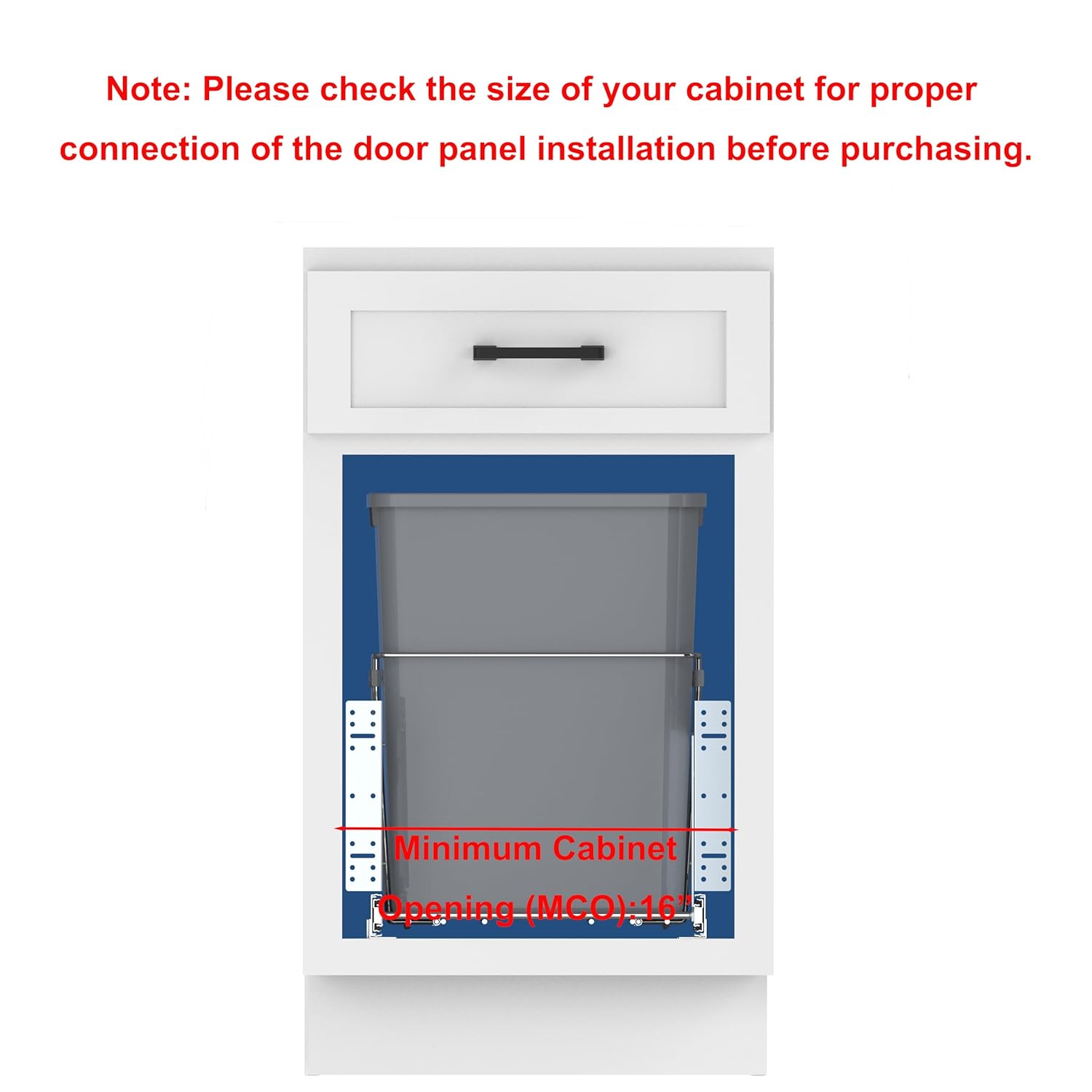 Double Pull-Out Trash Can for Under Kitchen Cabinets Include Double 35QT Trash Bin Doesn't Include