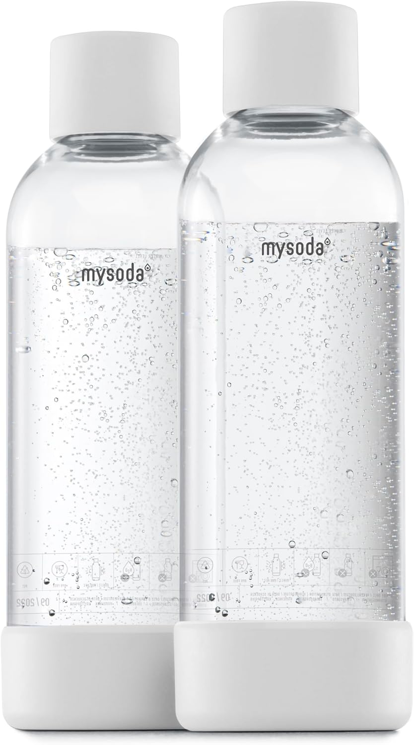 Mysoda Carbonating Bottles 2Pck 1L - Compatible with MySoda and any brands - Quick-Lock Reusable
