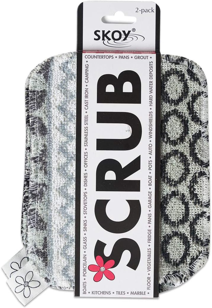 Skoy Scrub, 2-pack Reusable, Non-Scratching Dish Scrubber for Kitchen and Household Cleaning