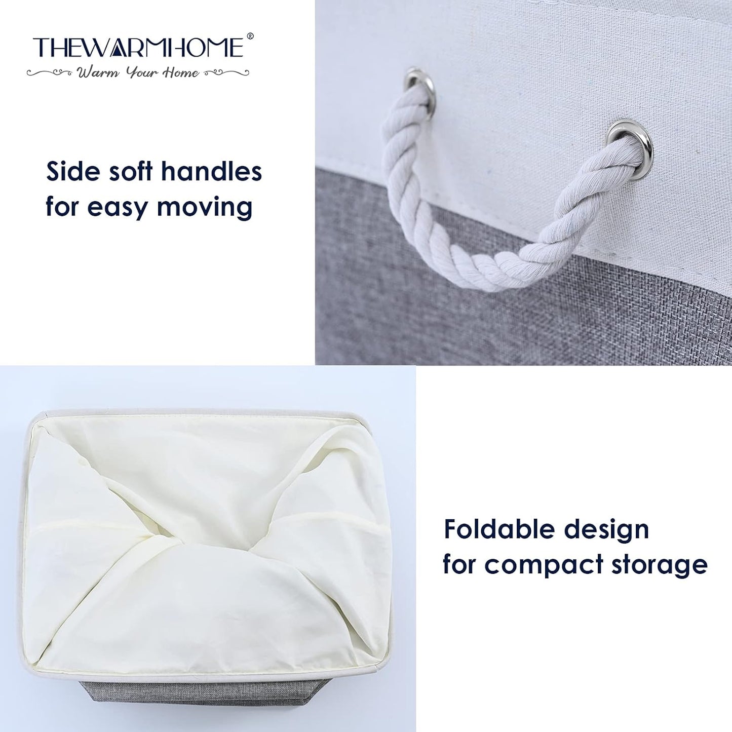 TheWarmHome Small Storage Baskets for Organizing,Storage Baskets for Shelves,Small Fabric Storage