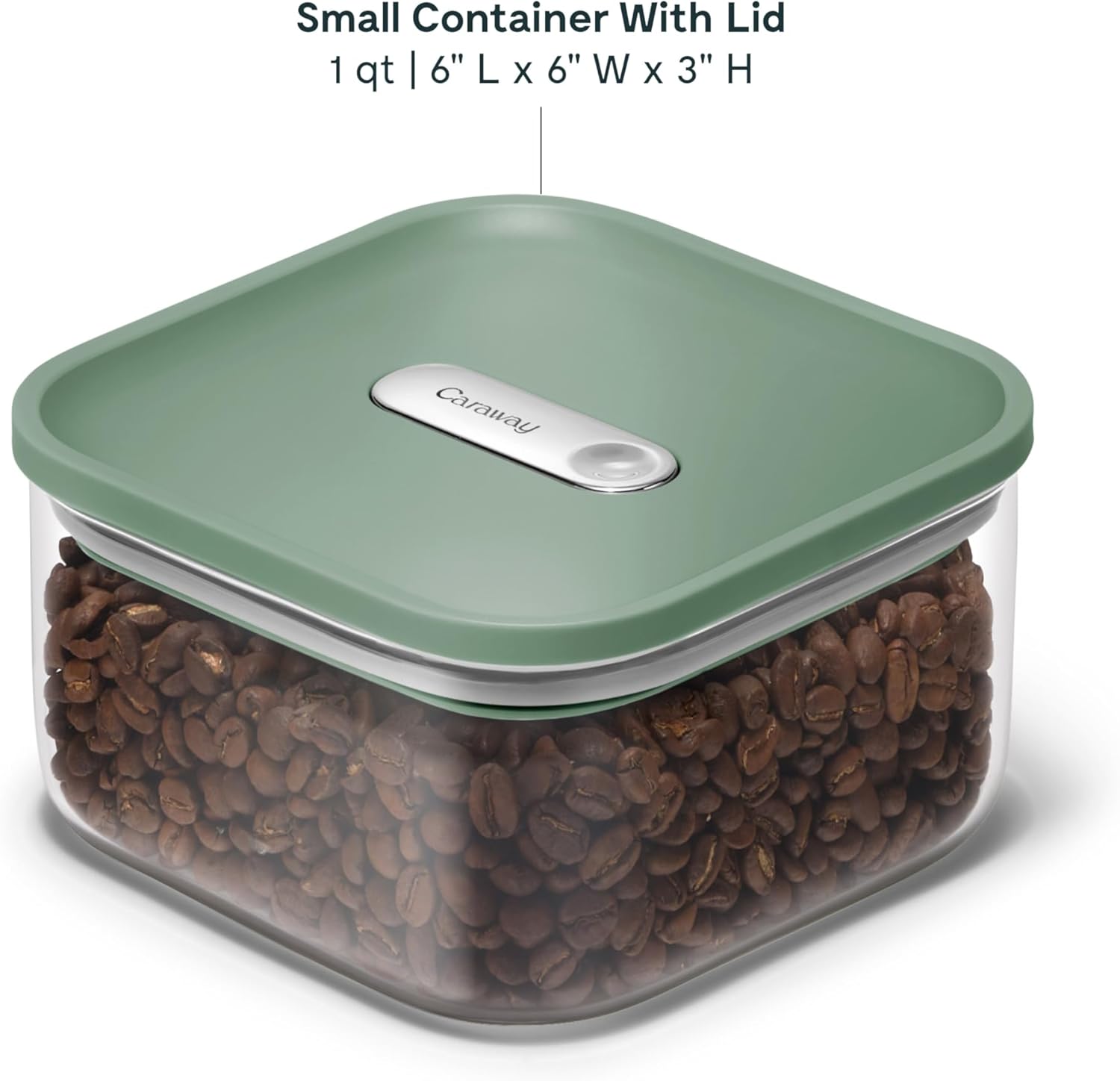 Caraway 1qt Glass Airtight Food Storage Container with Lid – Non-Toxic, BPA-Free Kitchen Storage