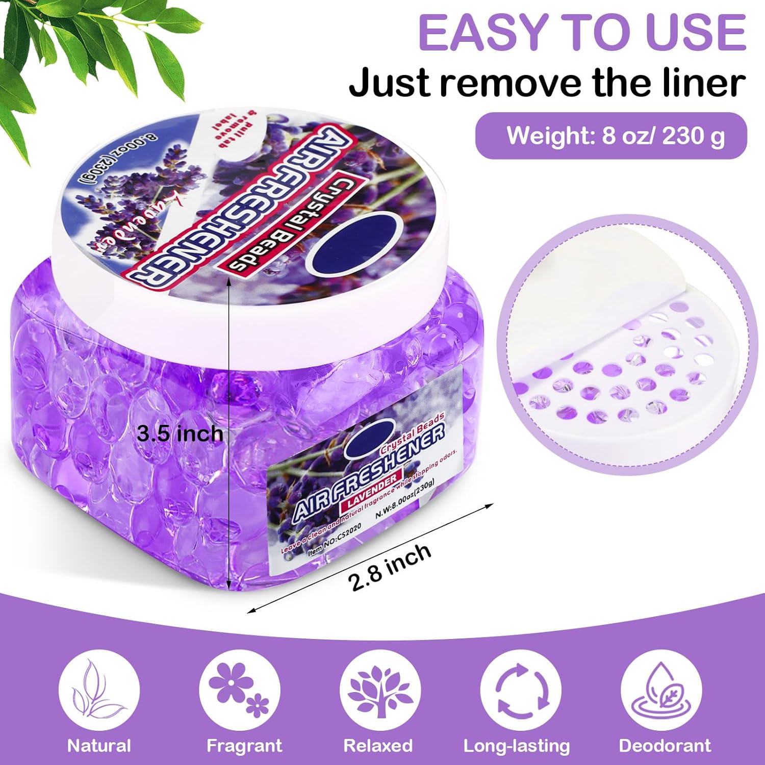6 Pcs Air Freshener Gel Beads Bulk Odor Eliminator Beads Odor Removing Gel for Home, Bathrooms