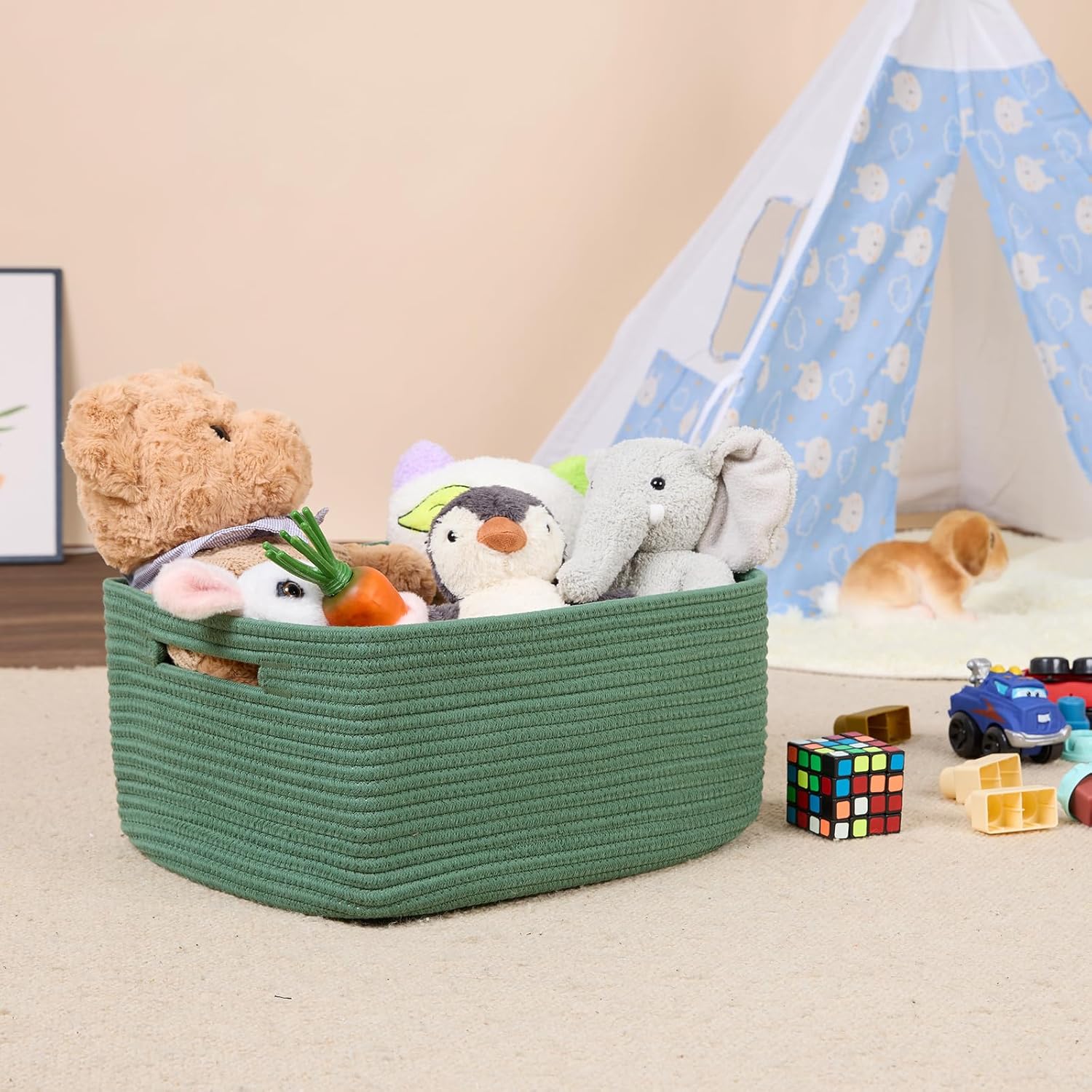 Large Storage Baskets for Shelves, Closet Organizers Bins for Clothes Blanket Towels, Baby Nursery