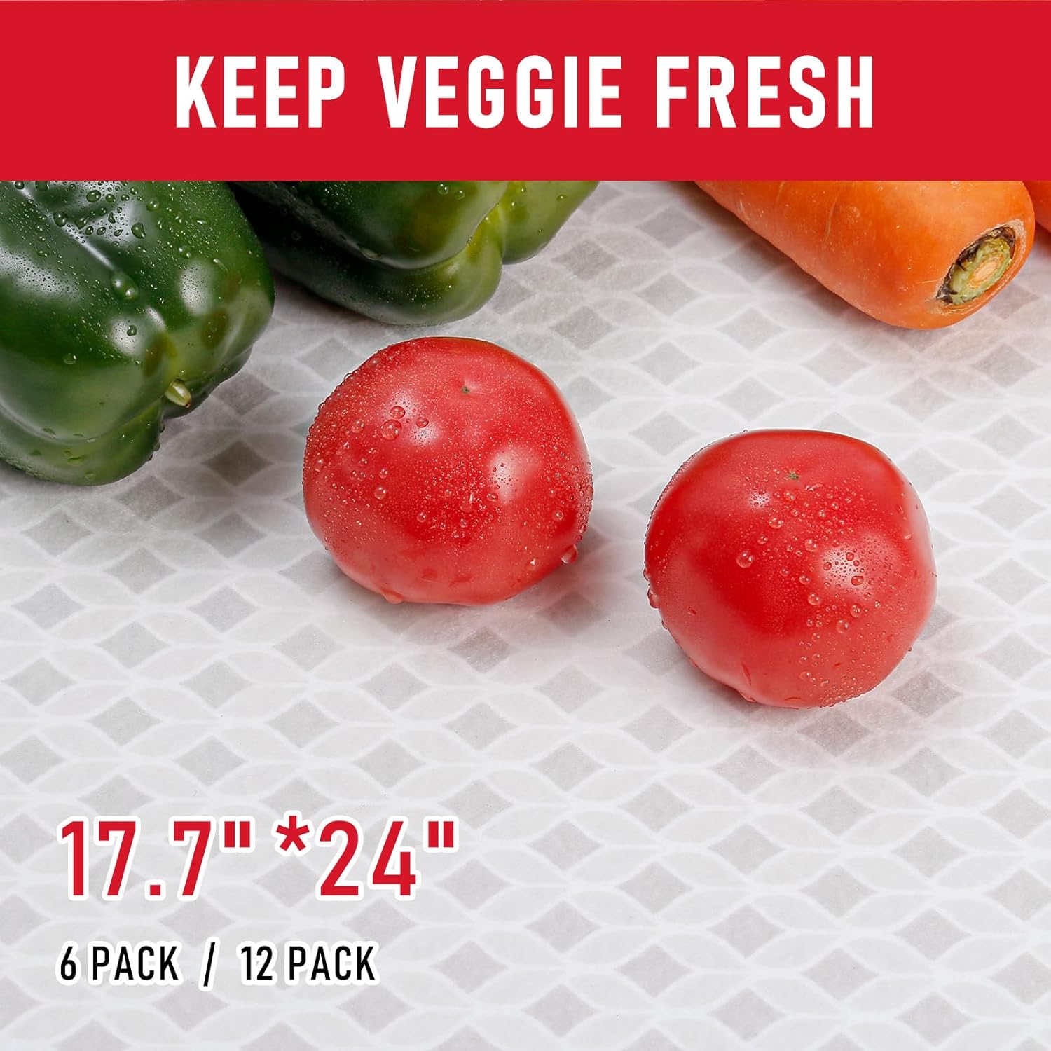Cooyes Refrigerator Liners 17.7" x 24", Absorbent Strong Grip Fridge Mats Machine Washable