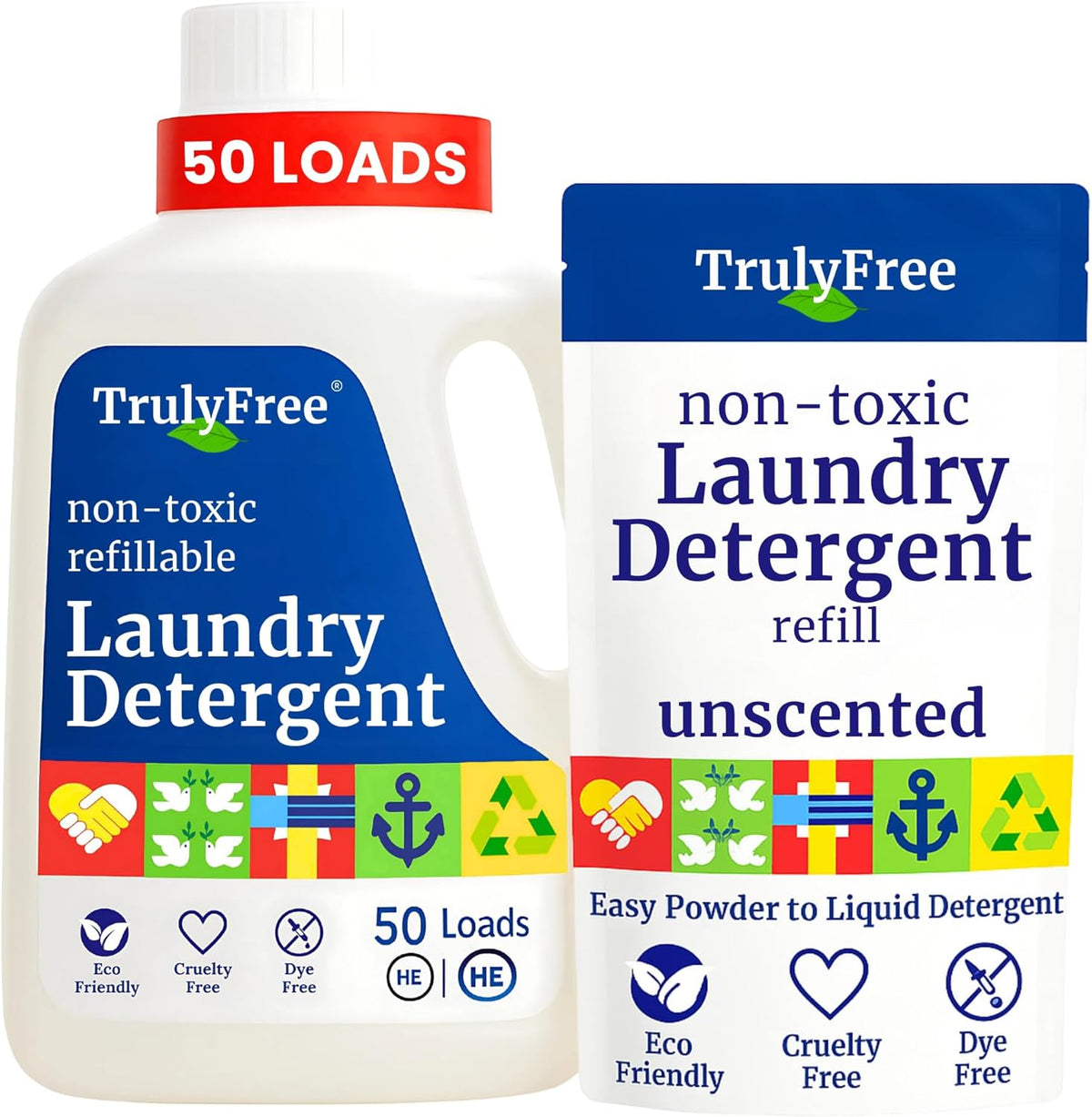 Truly Free Laundry Wash Detergent for Sensitive Skin, Gentle & Safe for Baby Clothes | Plant-Based