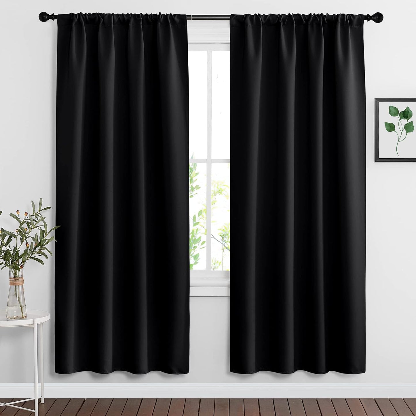 RYB HOME Blackout Curtains for Living Room, Large Window Shades for Bay Window Dining Parlor
