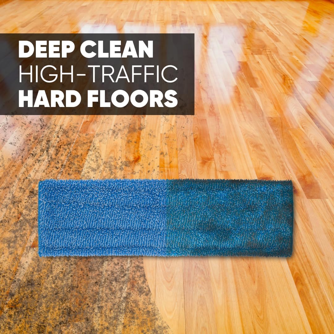 Microfiber Wholesale 18" Absorbent Microfiber Wet Mop Pad - Reusable, Machine Washable, Refills (2