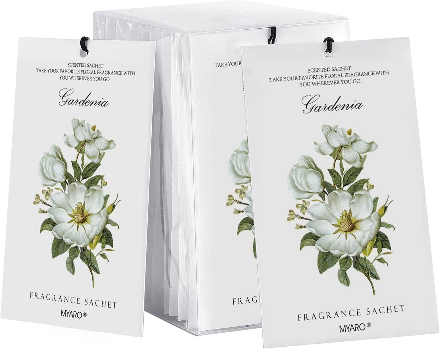 MYARO Scented Sachet House Air Freshener - 12 Pack Long Lasting Gardenia Fragrance Deodorizer for