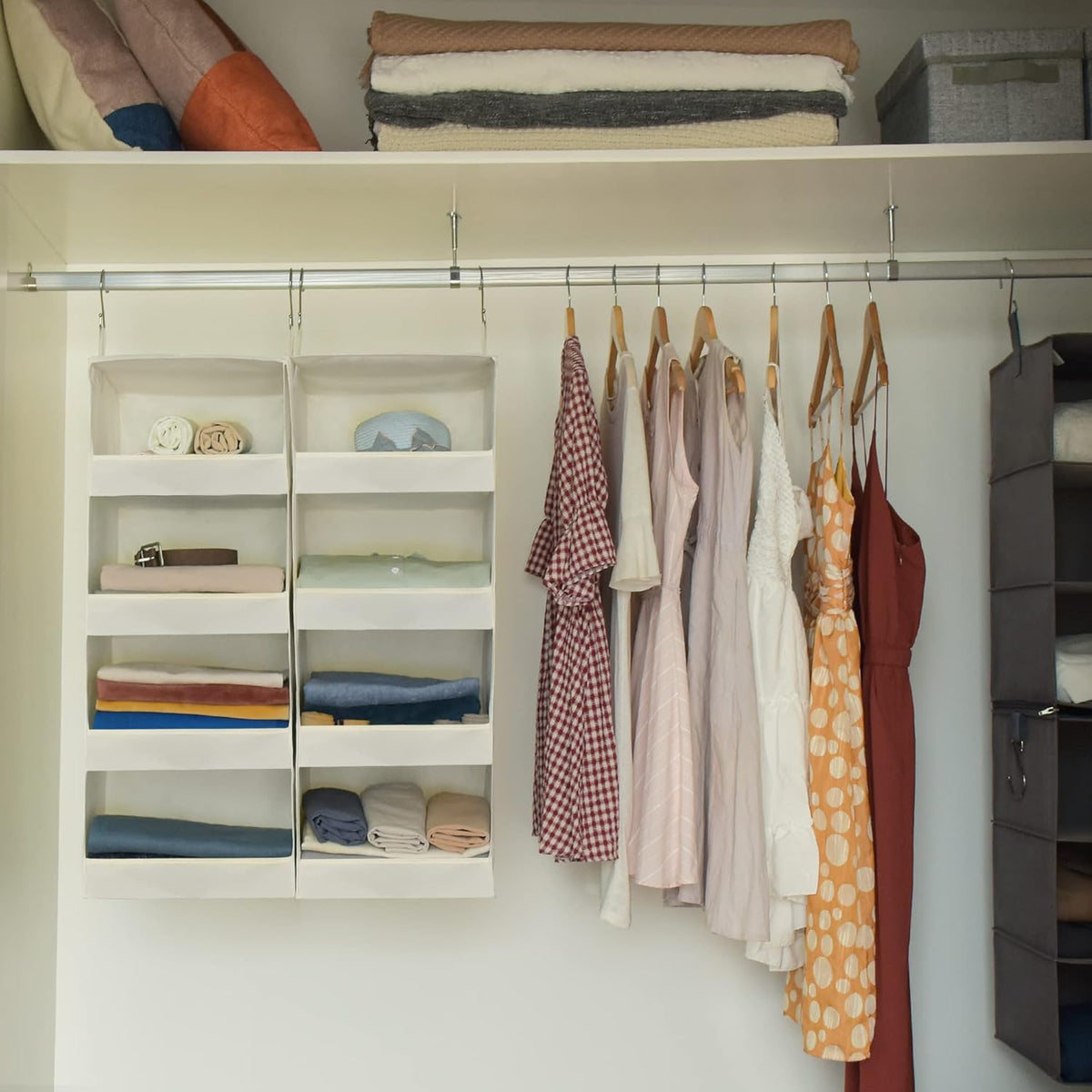 GRANNY SAYS 4-Shelf Hanging Organizer, Closet Hanging Shelves, Space Saver for Bedroom & Living