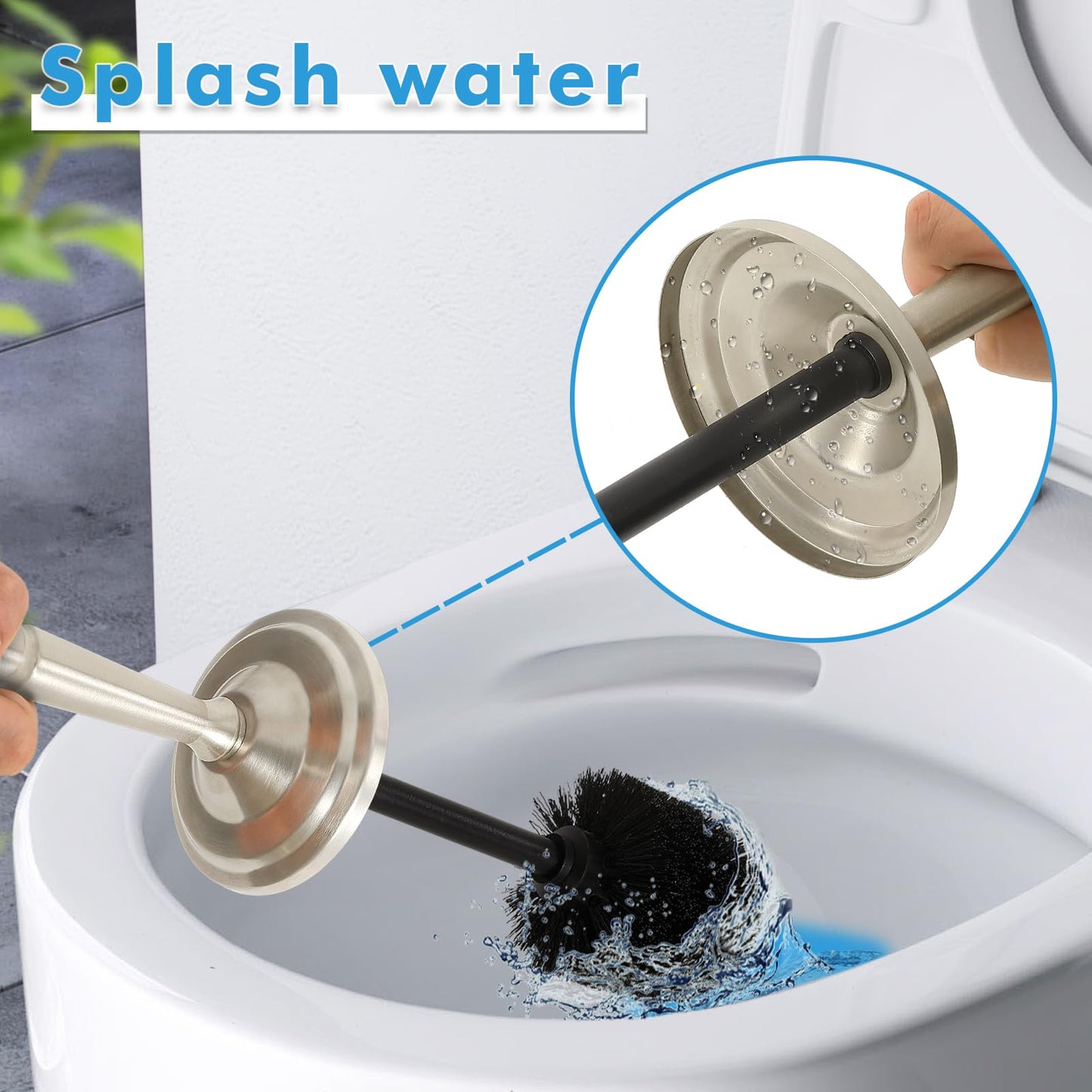 Hioflyme Stainless Steel Toilet Brush and Holder Set – view 6