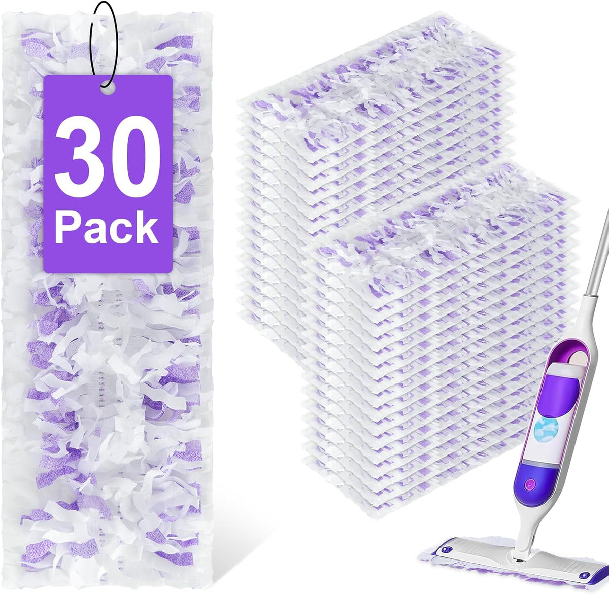 30 Pack Power Mop Refills Pad for Swiffer Power Mop, Disposable Spray Wet Pad Refills for Swiffer