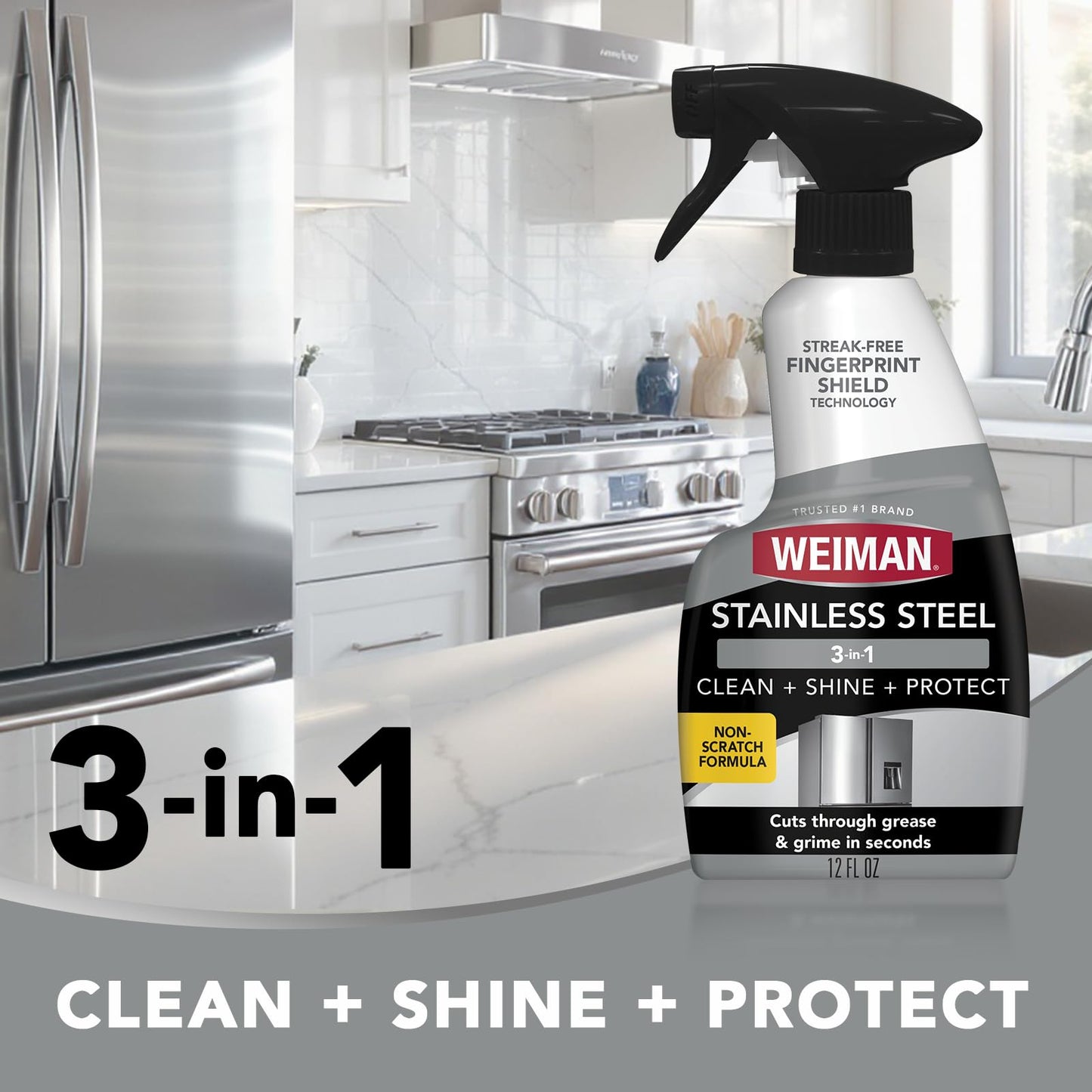 Weiman Stainless Steel Cleaner & Polisher and Daily Cooktop Cleaner Bundle
