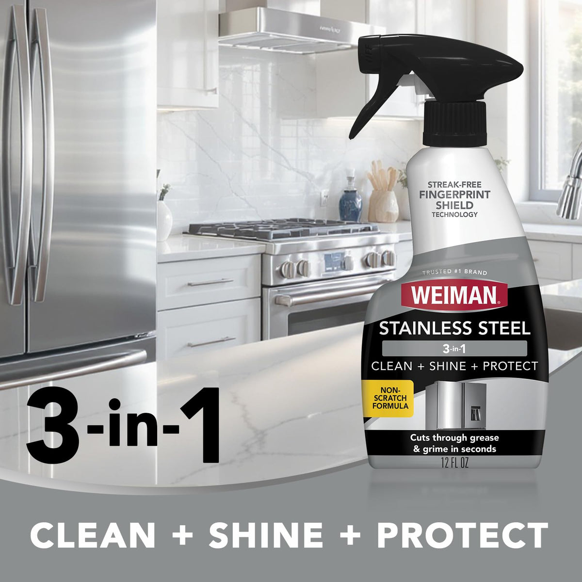 Weiman Stainless Steel Cleaner & Polisher and Daily Cooktop Cleaner Bundle