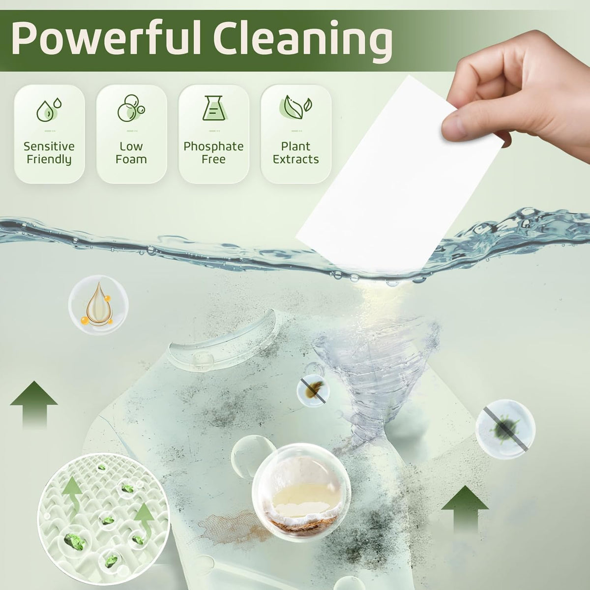 Poesie Laundry Detergent Sheet Sage Breeze Scent 160 Count Washer Sheets Detergent for Travel RV