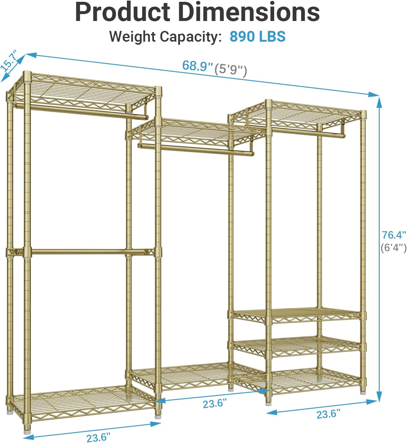 VIPEK V5 Portable Closet Wardrobe Heavy Duty Clothes Rack, Freestanding Metal Clothing Racks Custom