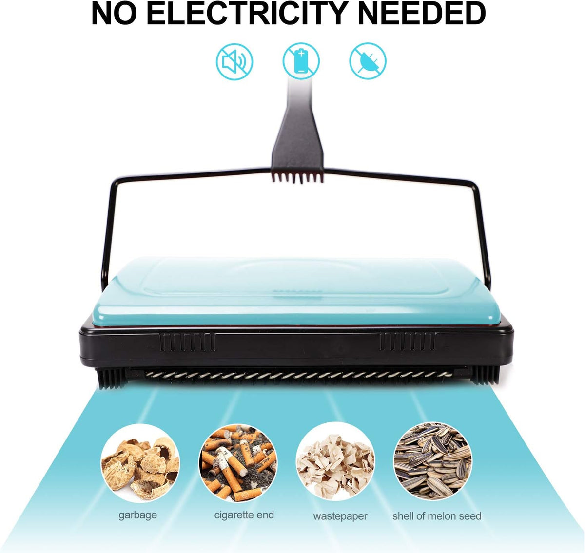 Yocada Carpet Sweeper Cleaner for Home Office Low&Undercoat Carpets Rugs Pet Hair Dust Scraps Paper