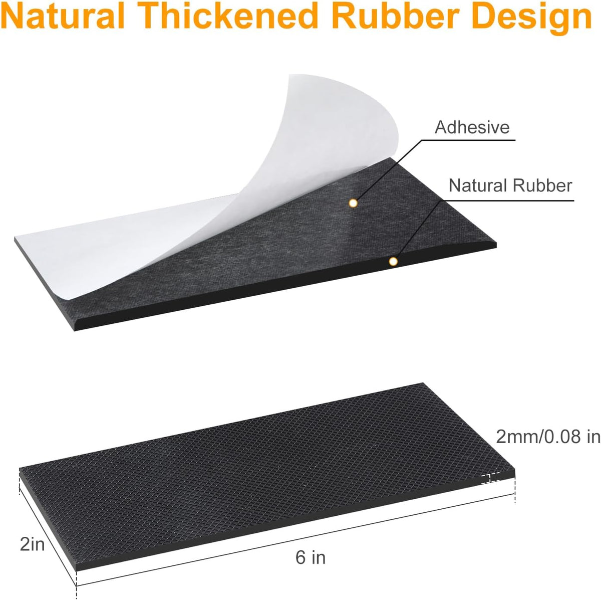CHUNZEXI Non Slip Furniture Pads 6 PCS 6" x 2", Self Adhesive Rubber Grippers for Furniture Legs