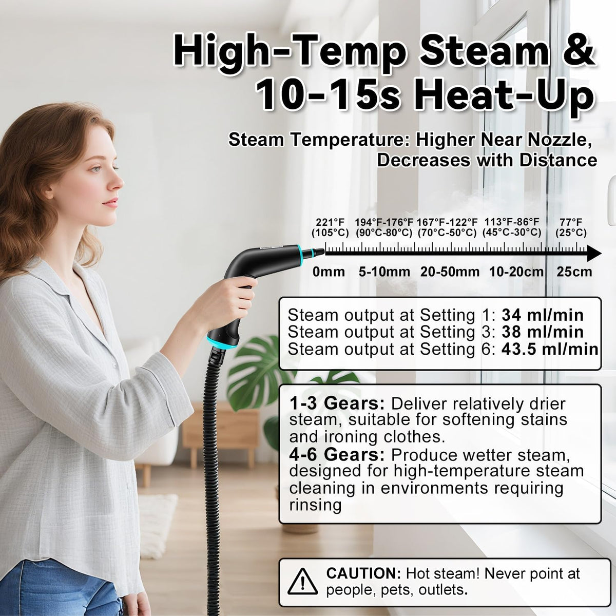 Steam Cleaner for Home, 2500W Portable Handheld Steamer for Cleaning, Large Capacity Tank