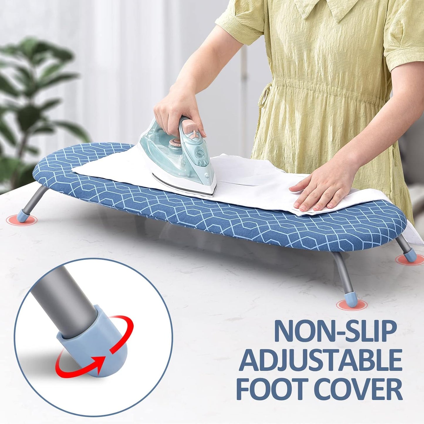 APEXCHASER Foldable Ironing Board, Tabletop Small Ironing Board with Heat Resistant Ironing Covers