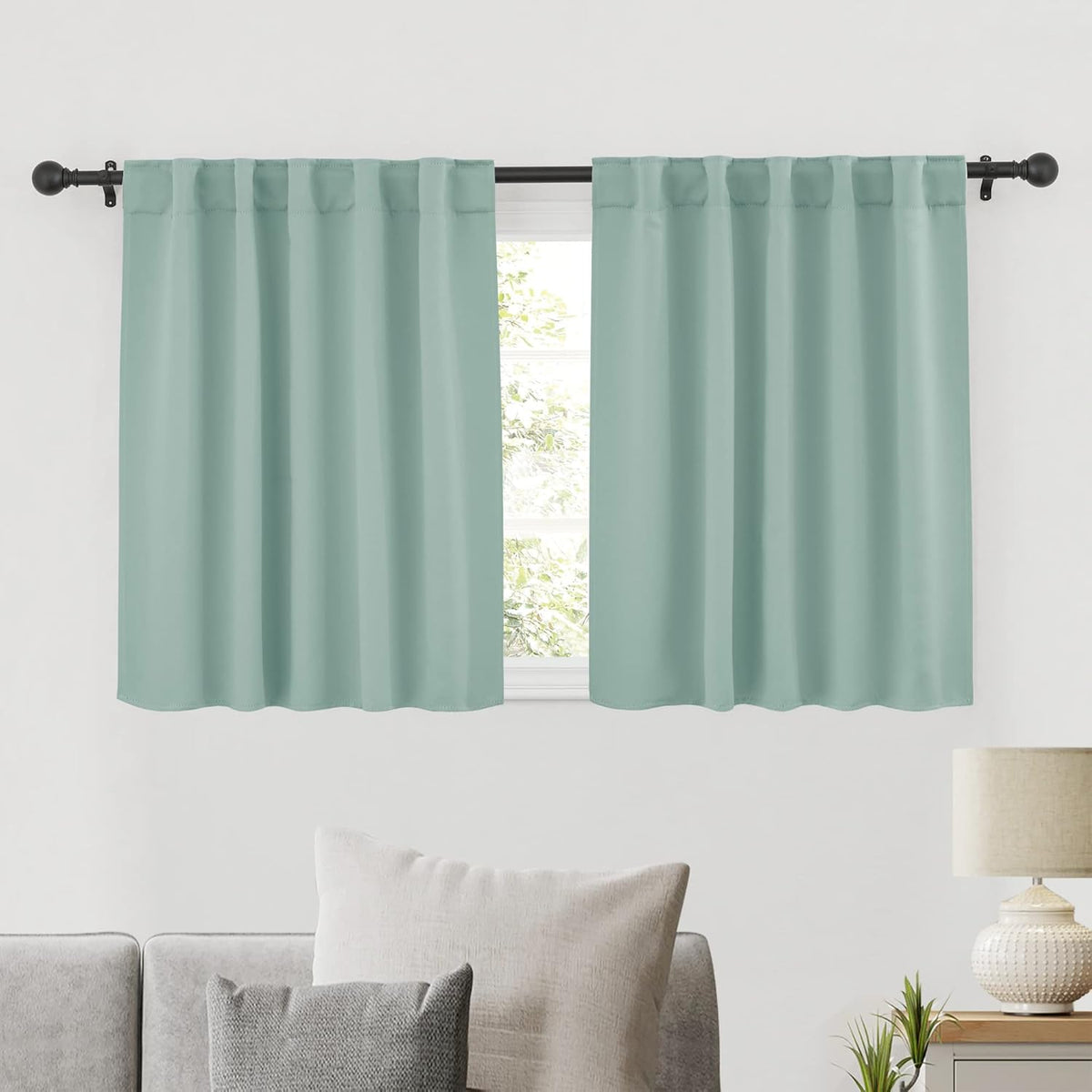 RYB HOME Bathroom Curtains Blackout - Thermal Insulating Privacy Small Window Curtains Short for
