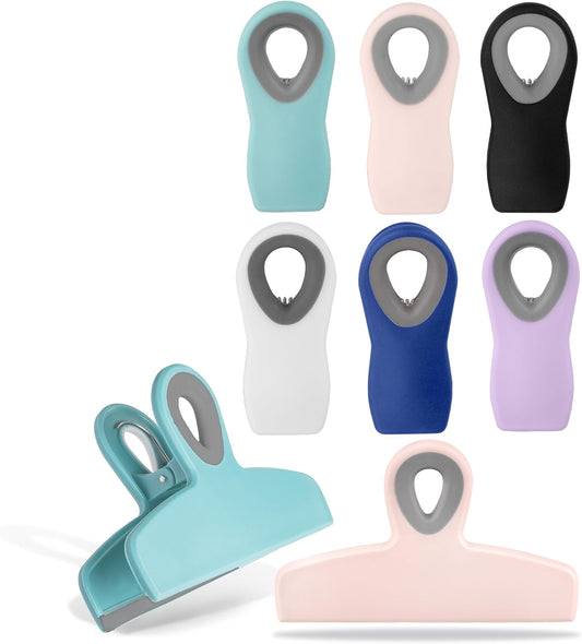 COOK WITH COLOR Bag Clips - Heavy Duty Chip Clip and Refrigerator Magnet Clips for Food Storage