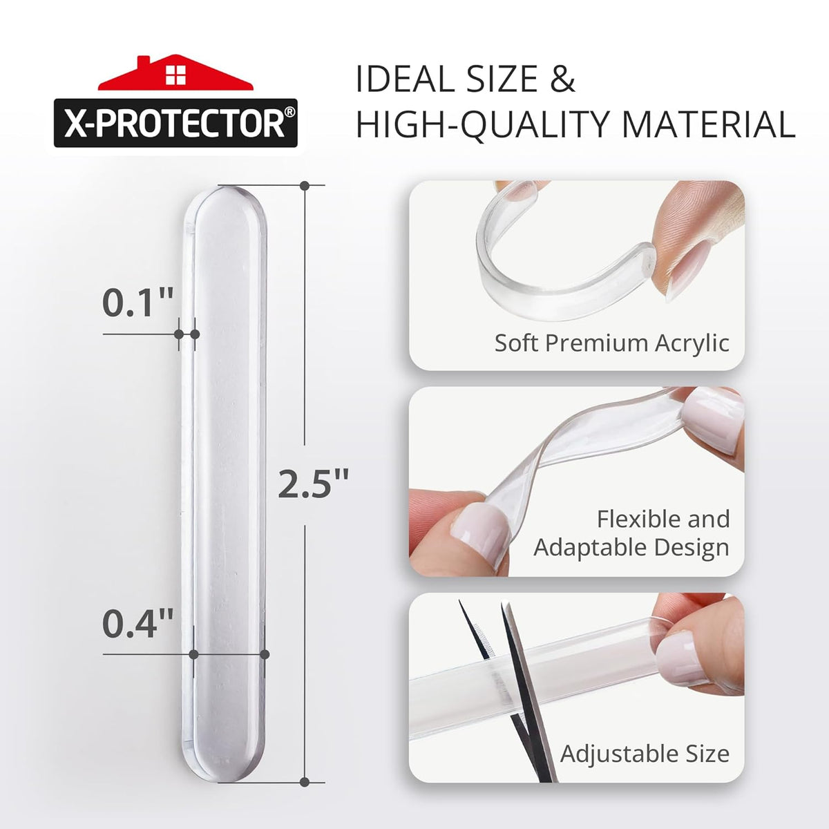 X-Protector Cabinet Door Bumper Strips - 40 PCS - Clear Door Silencer - Premium Cabinet Door