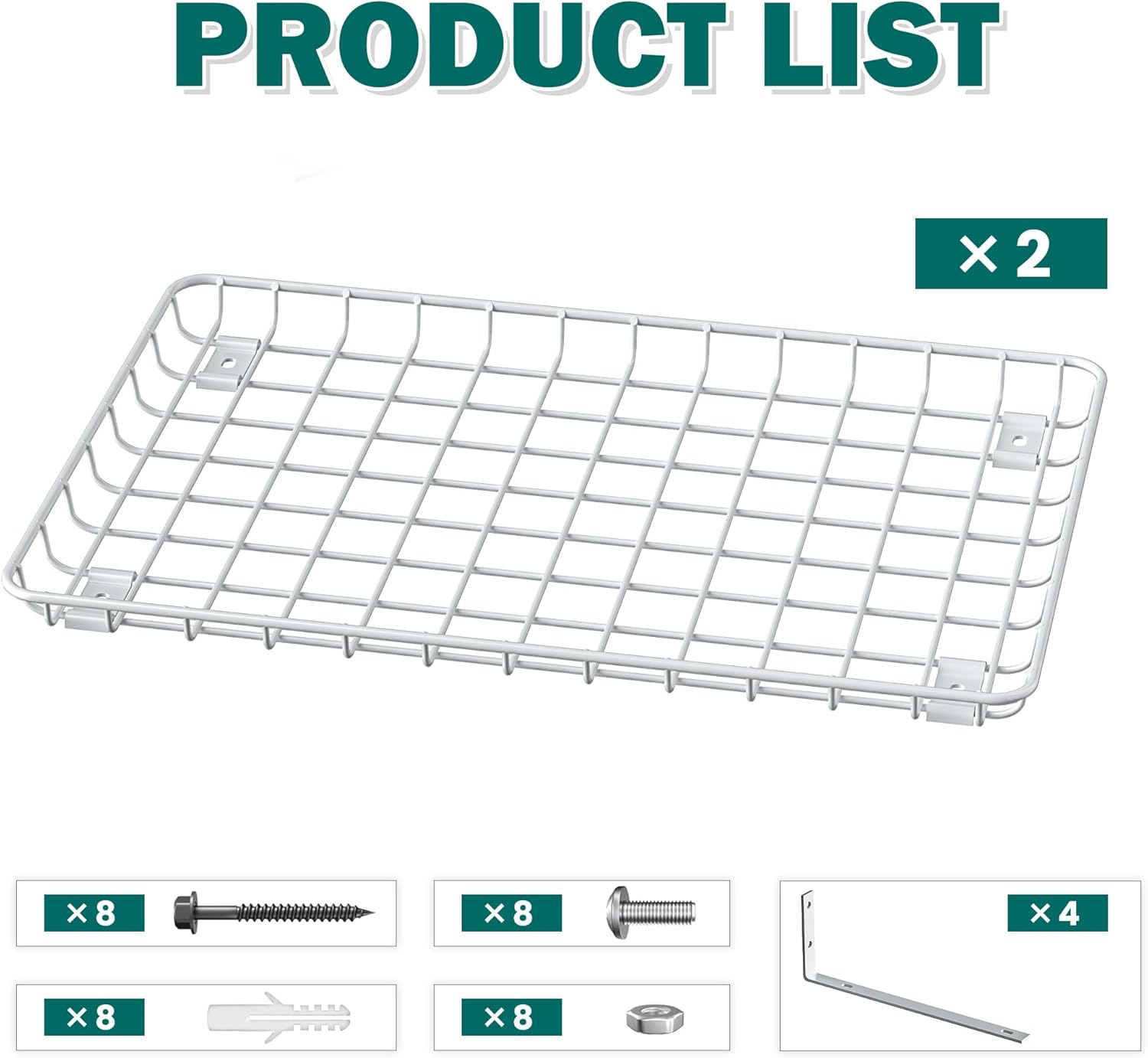 EVERHANGER Garage Wall Shelves 12x18 Inch, Wall Mounted Storage Shelf, Metal Shelf Rack, Heavy-Duty