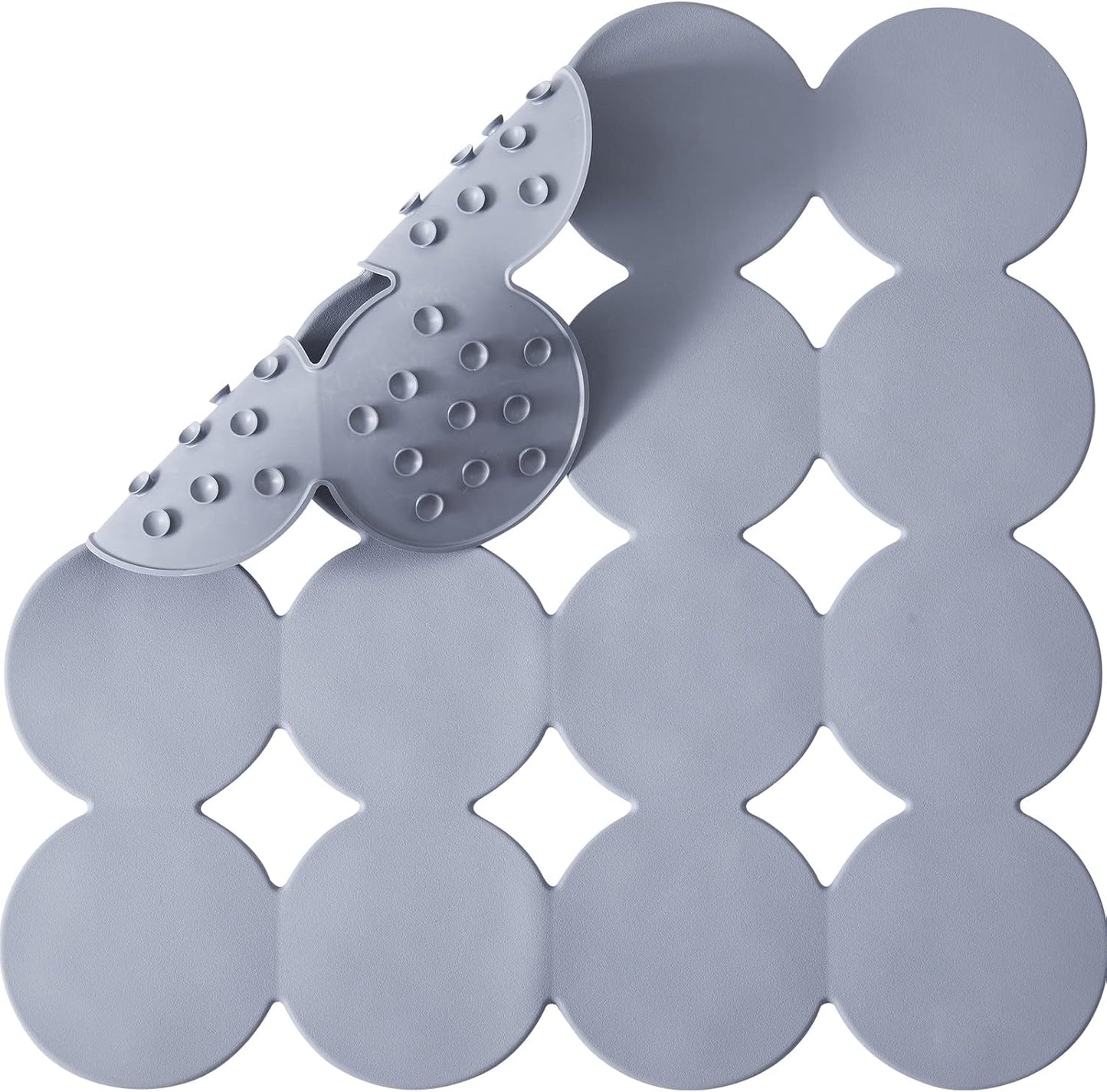 Square Shower Mat Nonslip - Rubber Bathtub Mat with Suction Cups for Inside Shower Bathroom Floor