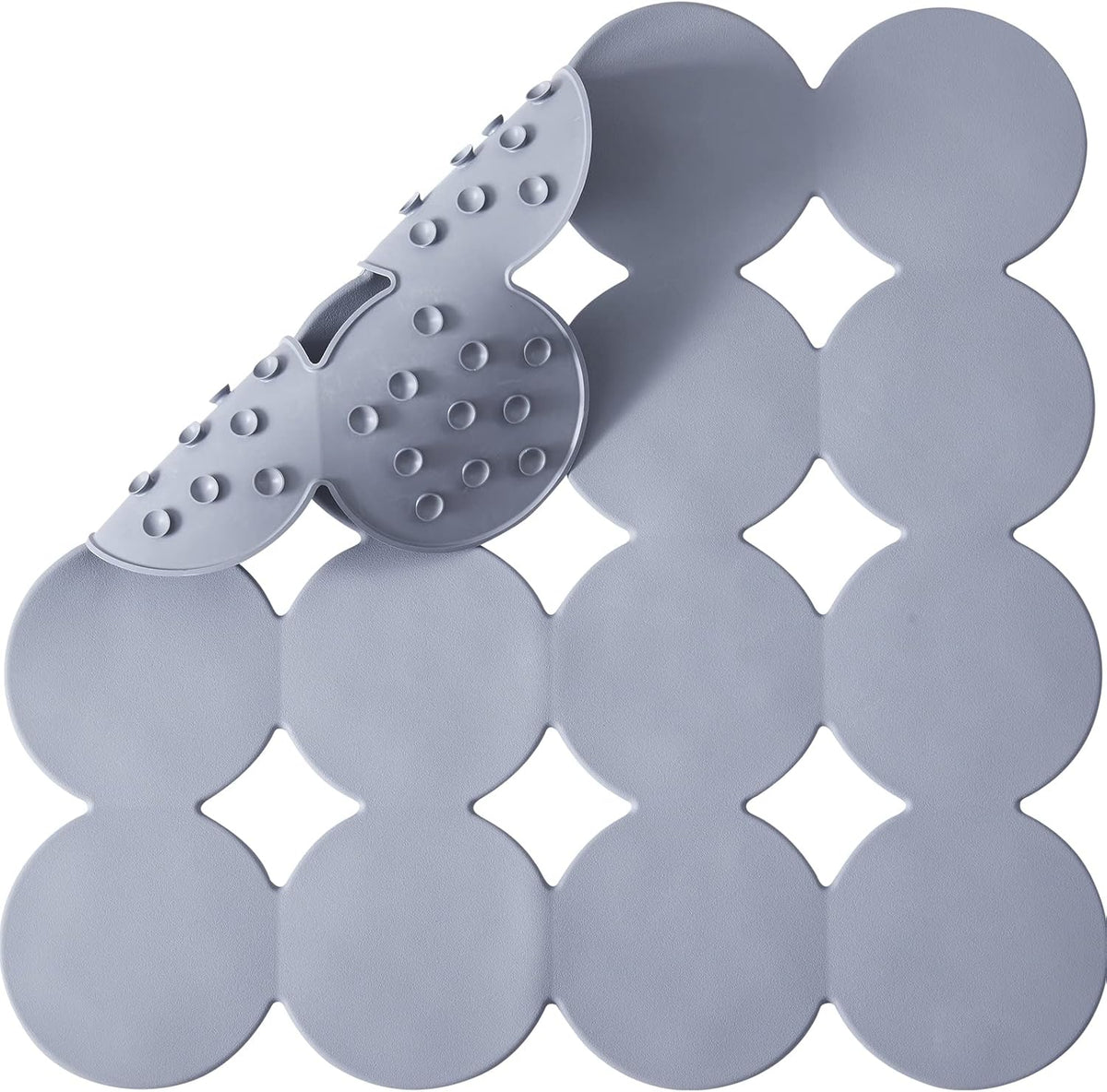 Square Shower Mat Nonslip - Rubber Bathtub Mat with Suction Cups for Inside Shower Bathroom Floor