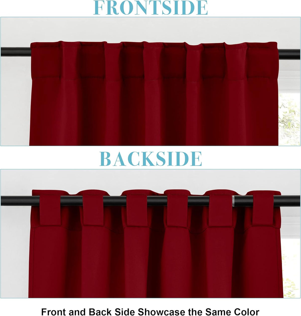 RYB HOME Living Room Curtains 63 inch Length, Blackout Energy Efficient Window Covering Heavy Duty