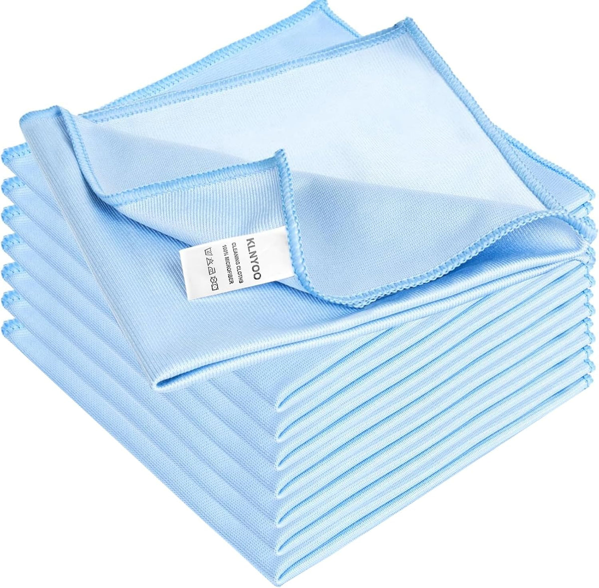 KLNYOO Microfiber Glass Cleaning Cloths Lint Free Streak Free Quickly and Easily Clean Windows &