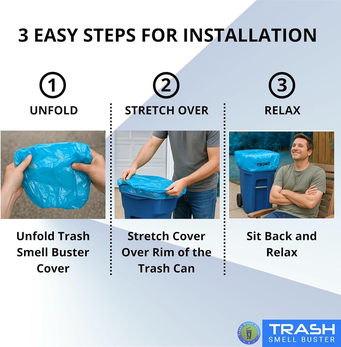 | Odor Eliminating Trash Can Cover for 95 Gallon Outdoor Bins | Lemon Scented with Elastic Band |