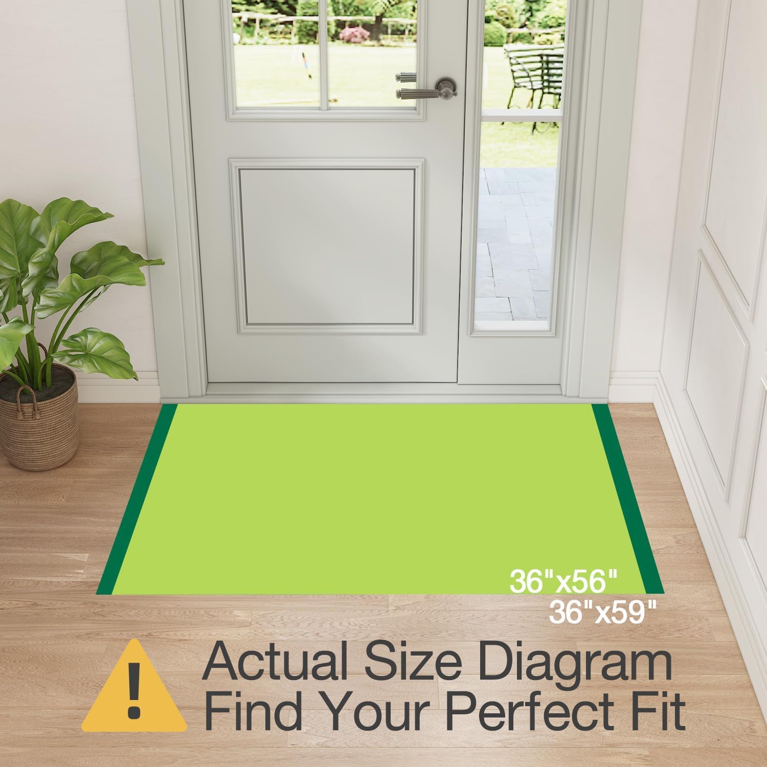 LUMI Large Indoor Door Mat, 36"x56" Non Slip Rubber Backing Entrance, Easy Clean Low Profile Ultra