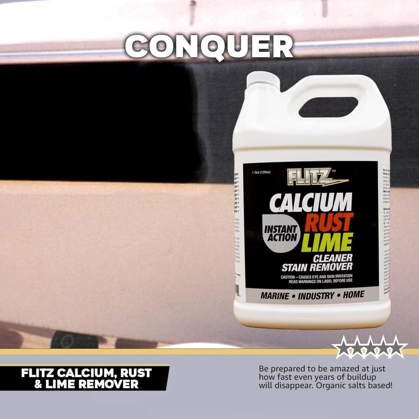 Flitz Calcium, Rust, & Lime Remover - 1 Gallon Bottle of USA-Made Limescale Remover for Toilets