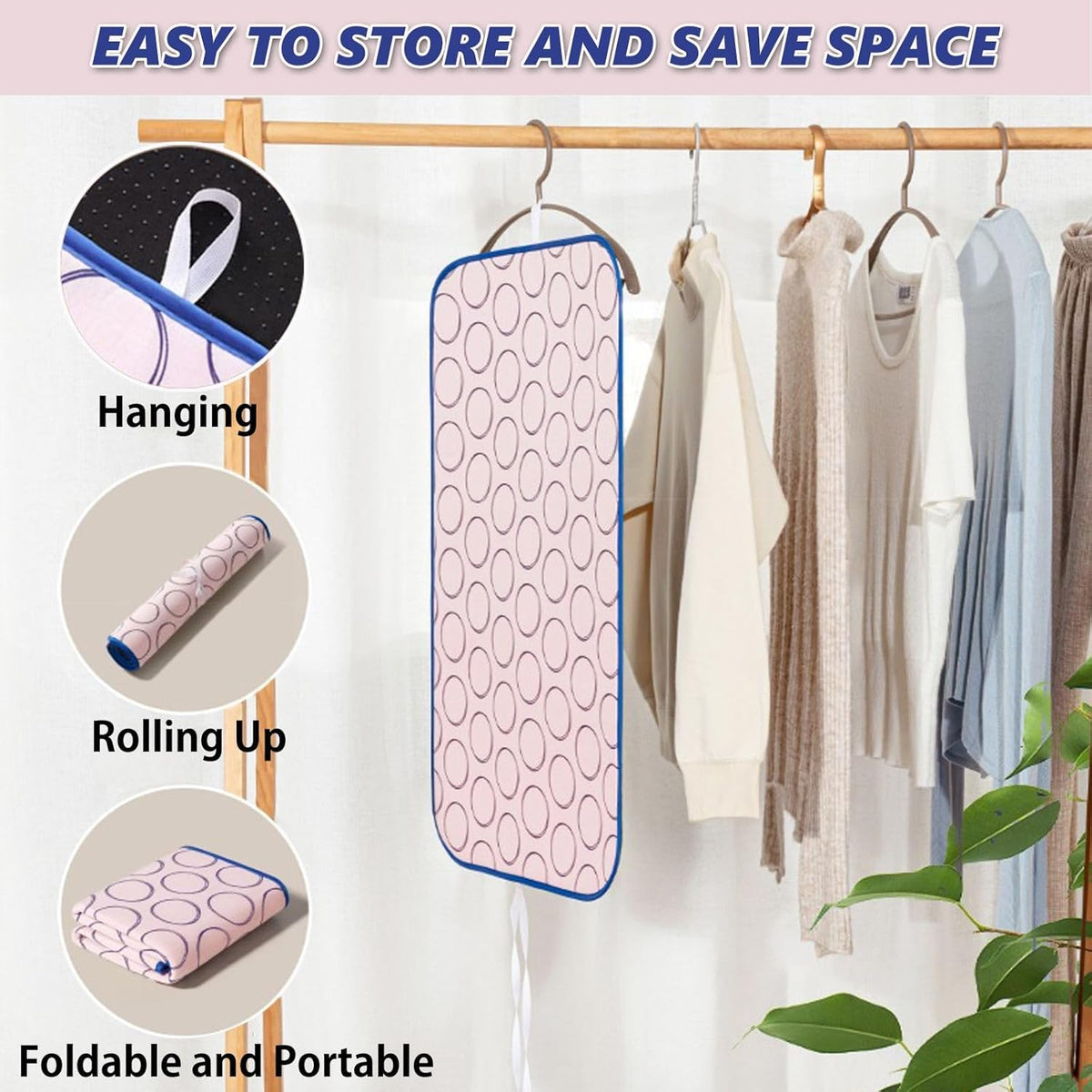Portable Ironing Mat for Table Top Ironing Pad for Countertop Thick Ironing Blanket Over The Door