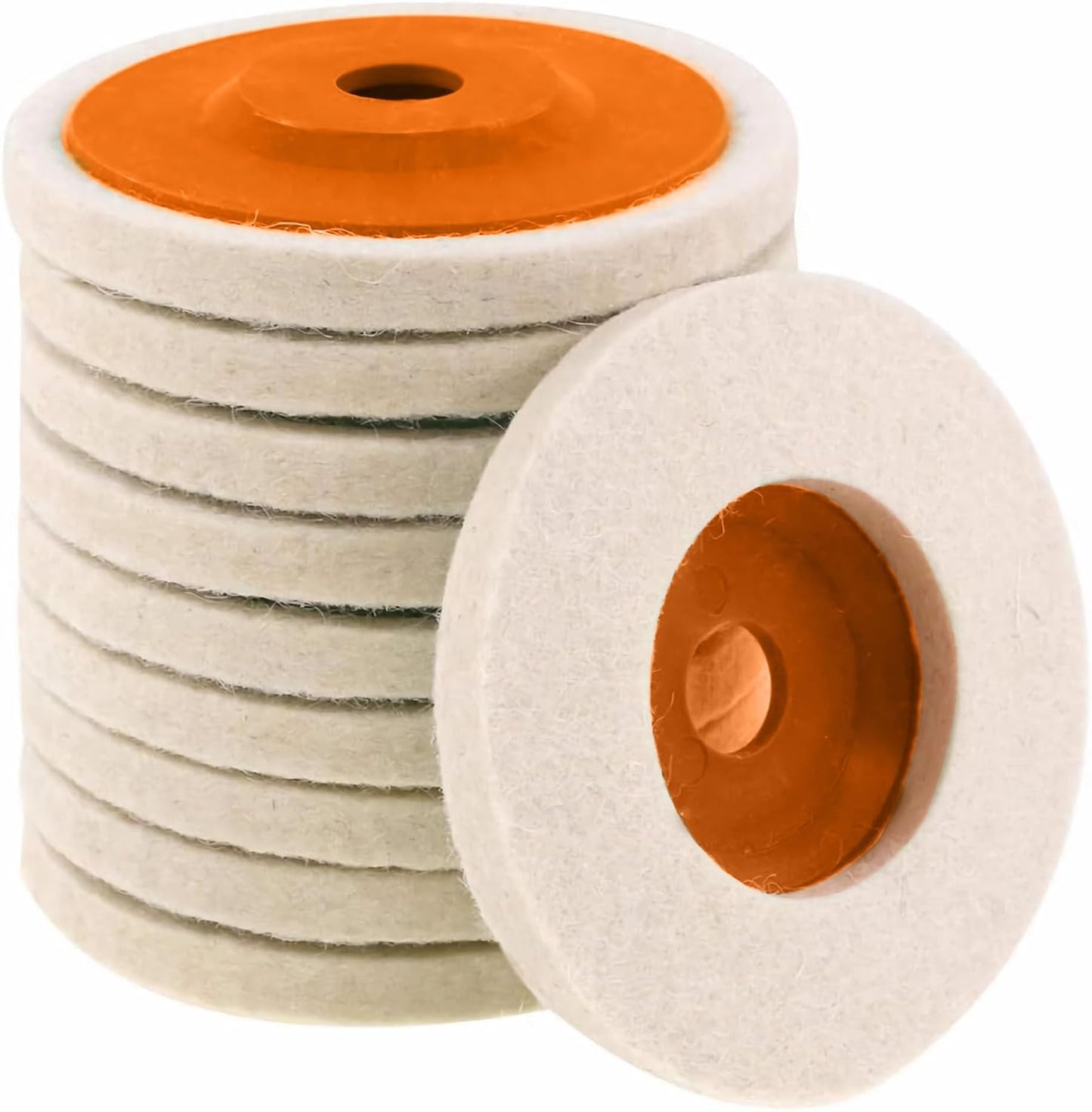 10 Pcs 4.5 Inch Wool Felt Polishing Wheel Disc,Wool Polishing Wheel Disc for 7/8Inch Arbor Angle