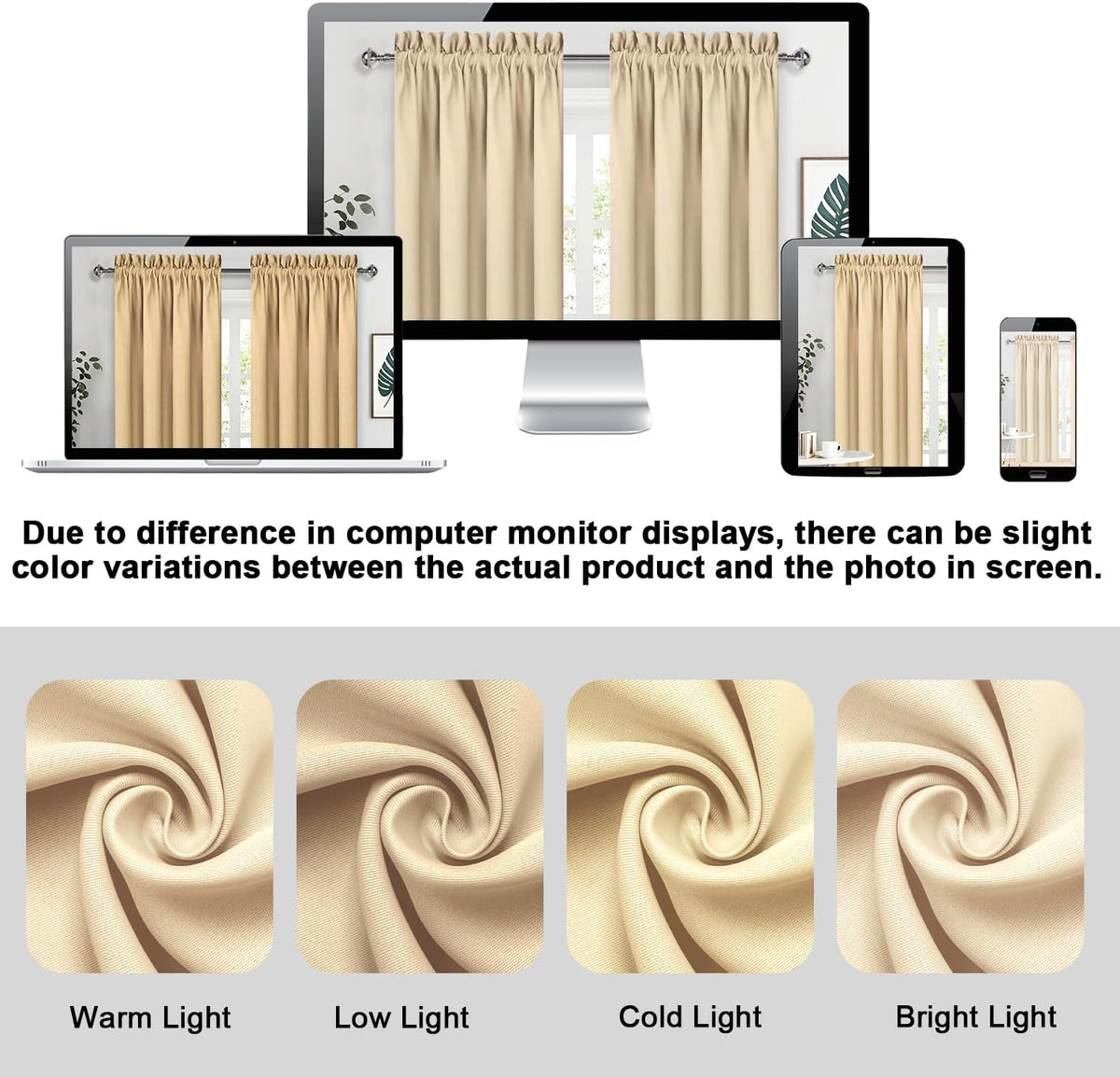 DWCN Blackout Curtains Room Darkening Thermal Insulated Bedroom Curtains Window Curtain Panels, 52