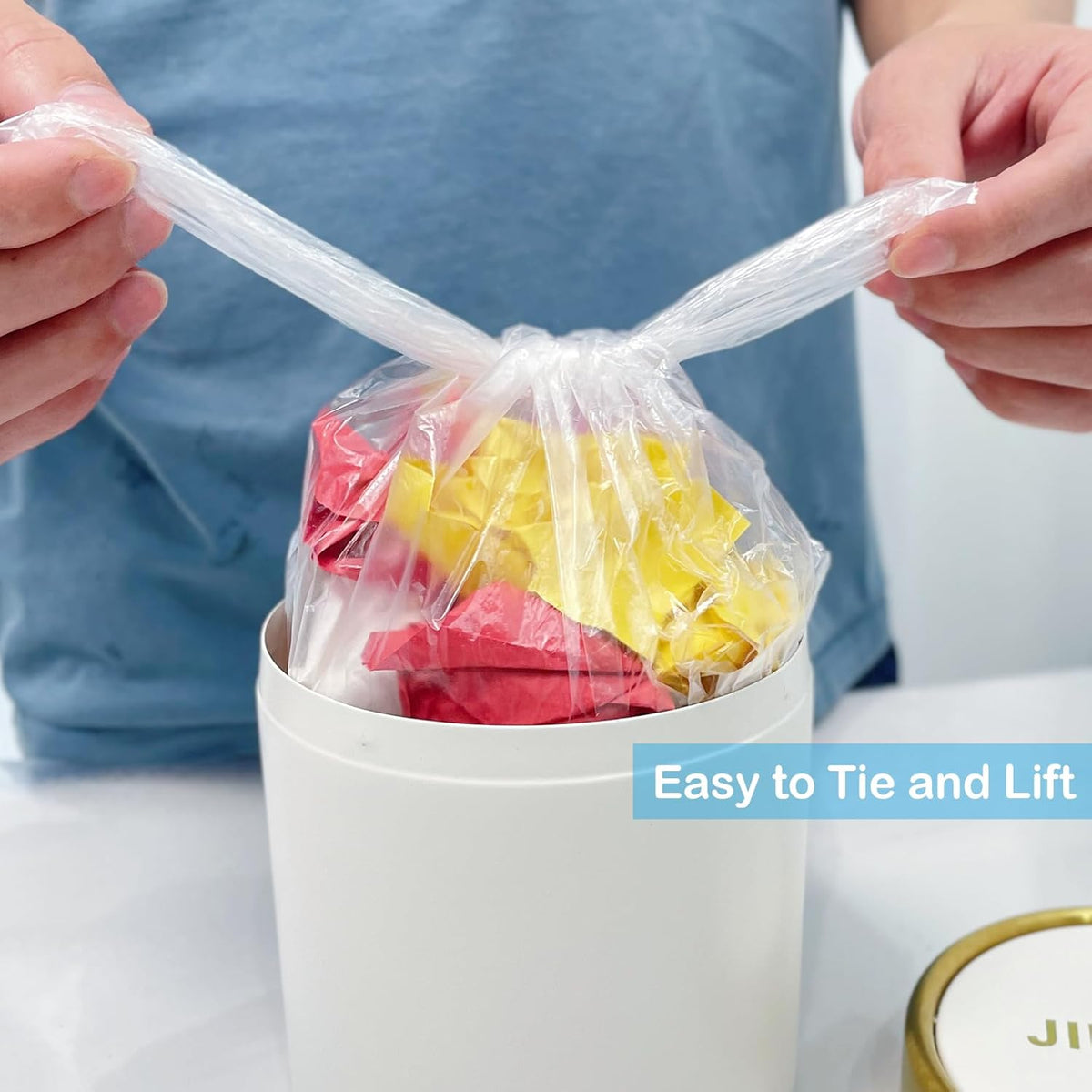 Mini Trash Bags 1.6 Liter/0.4 Gal- 200 Count Tiny Clear Trash Can Liners for Countertop, Desktop