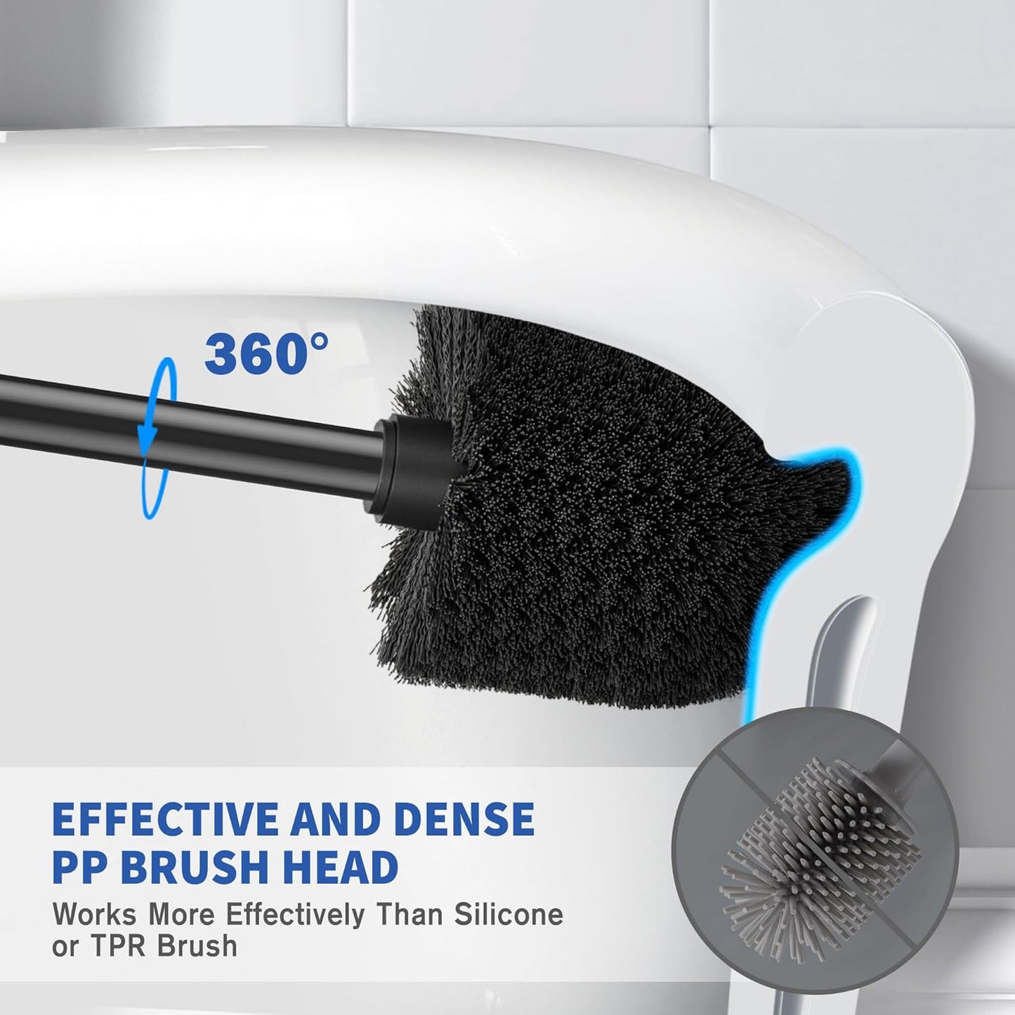 Toilet Brush and Holder, Toilet Brush Stainless Steel, Toilet Bowl Brush for Bathroom