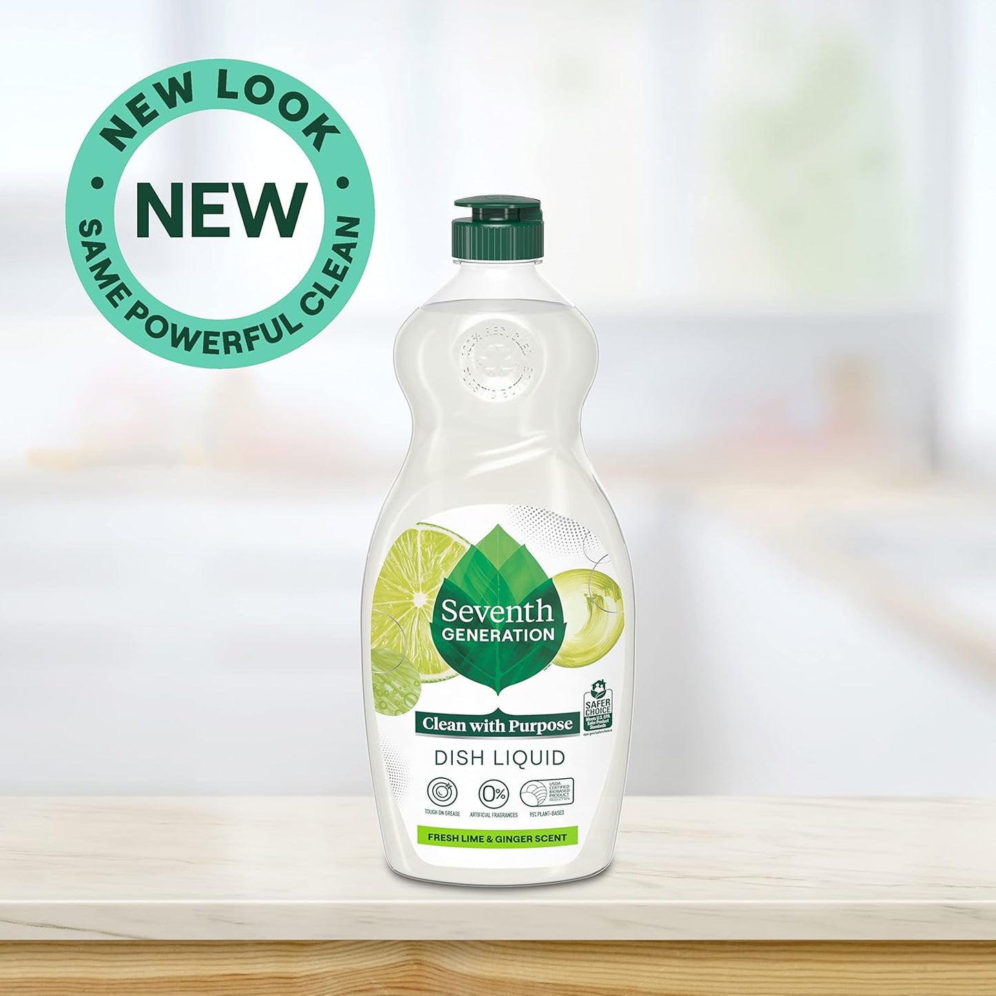 Seventh Generation Dish Soap Fresh Lime & Ginger Scent 1 count Dishwashing Soap Dish Detergent