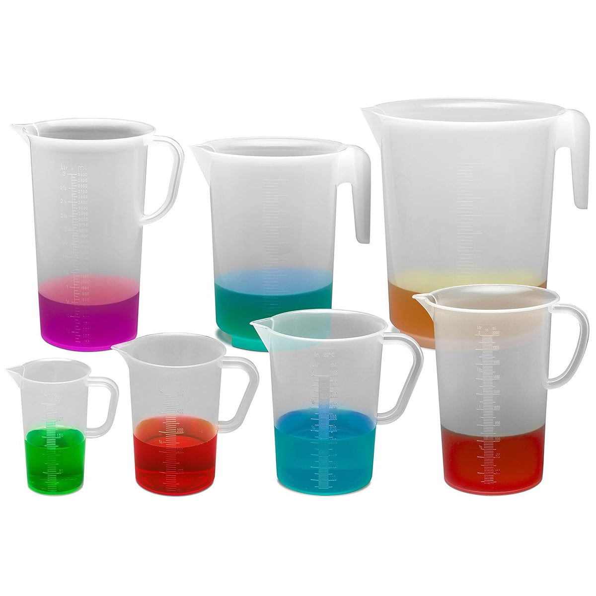SP Bel-Art Tall Form 1000ml Polypropylene Graduated Pitcher, 10ml, Chemical-Resistant Measure