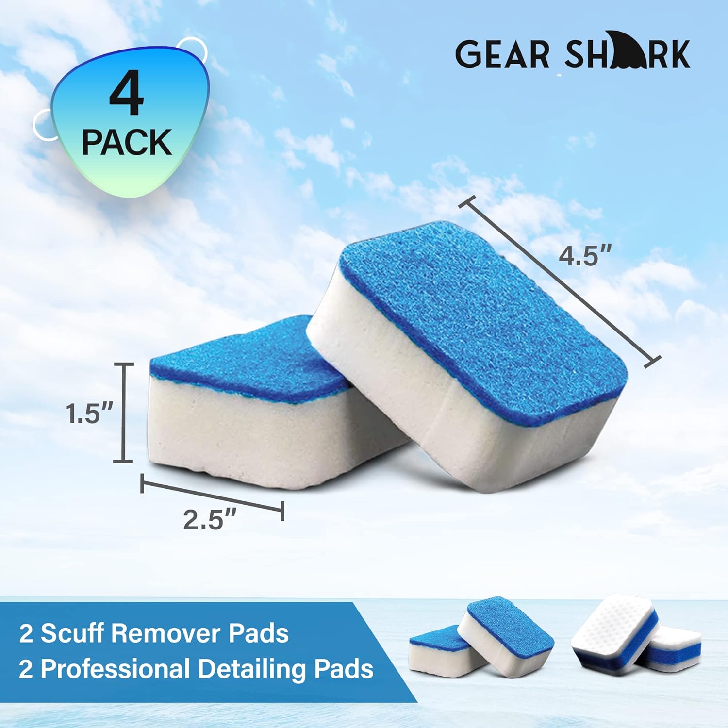 Marine Scuff Erasers | Magic Sponge Pads for Boats | Effectively Remove Dirt, Grease, Grime |